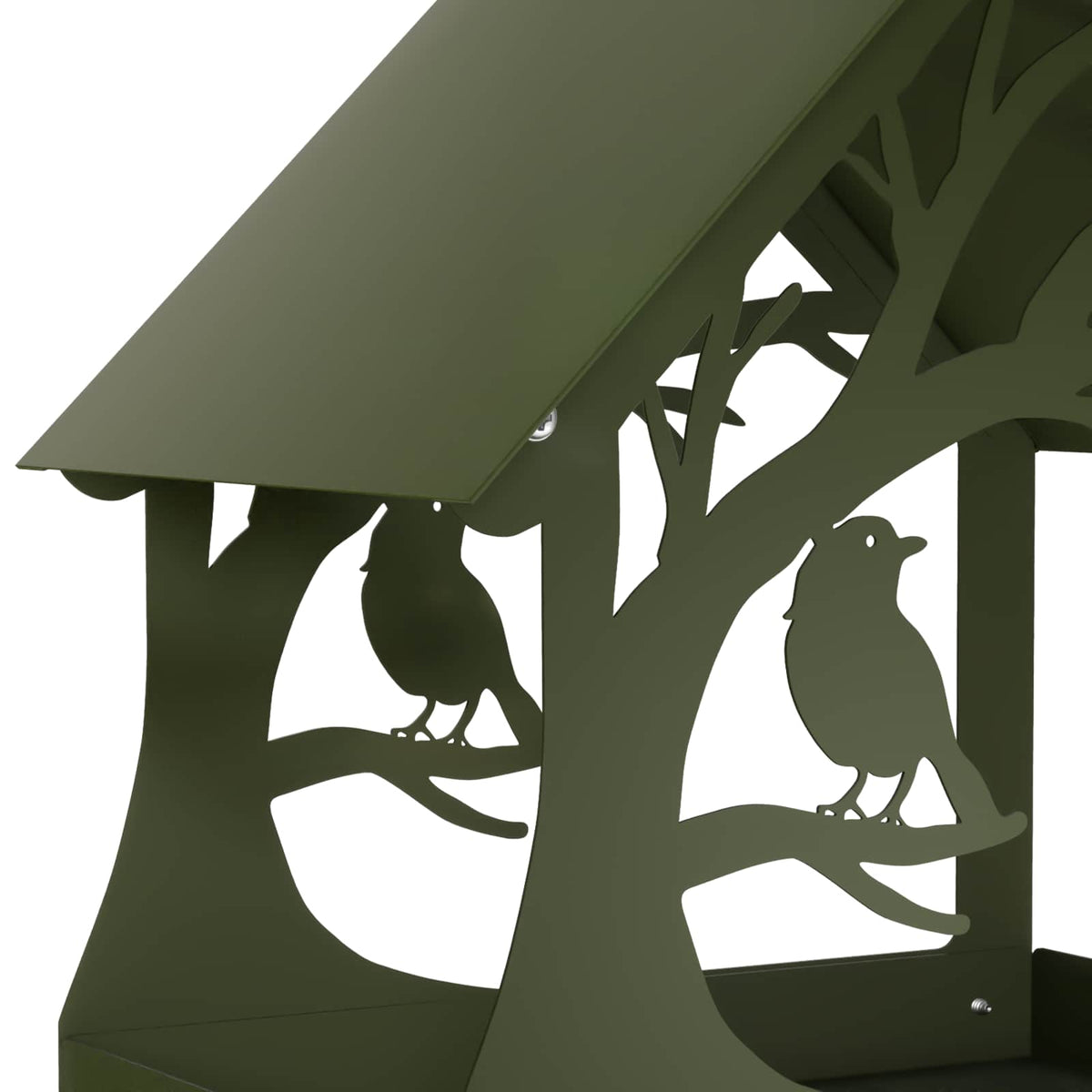 Hanging Bird Feeder Steel Olive Green
