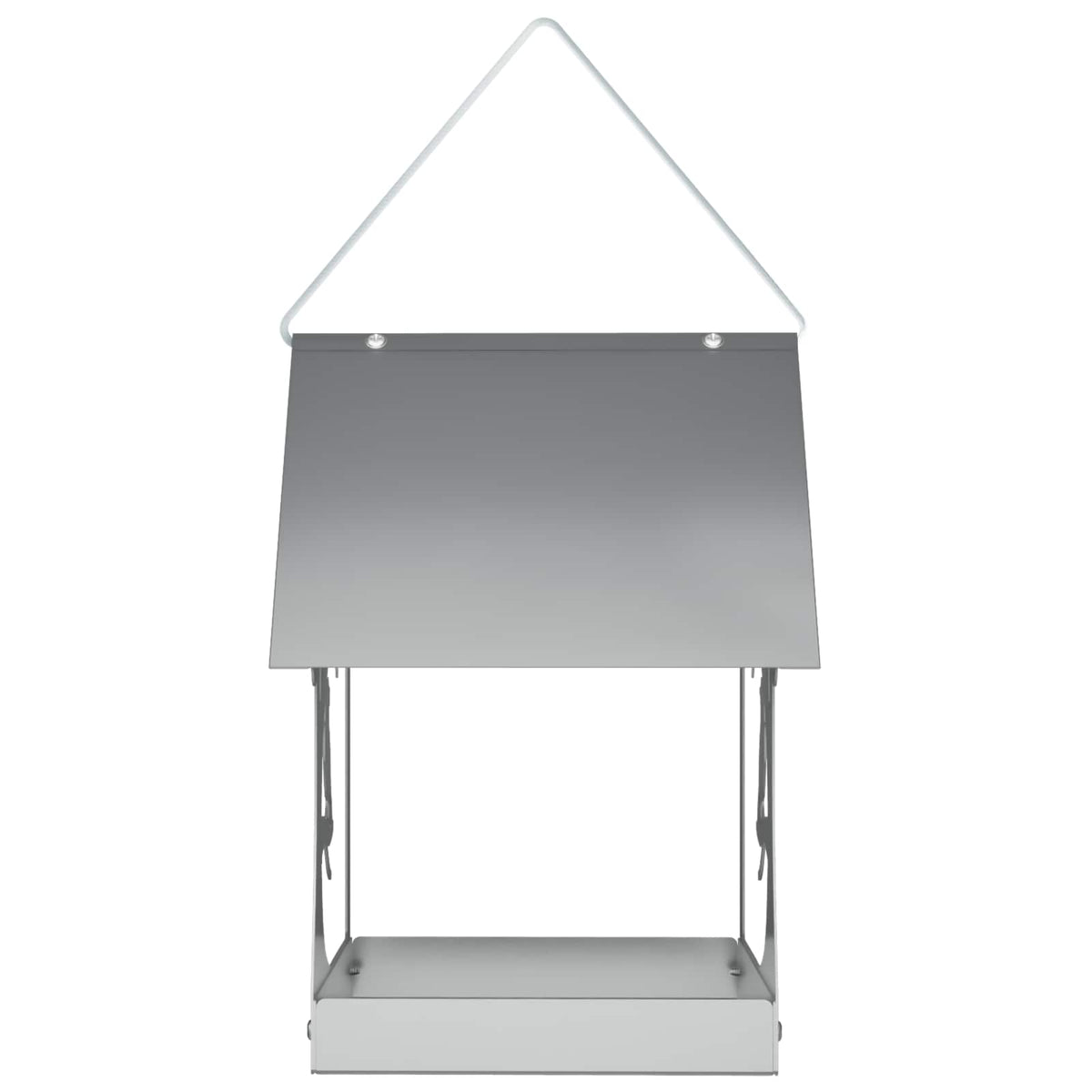Hanging Bird Feeder Galvanised Steel Silver