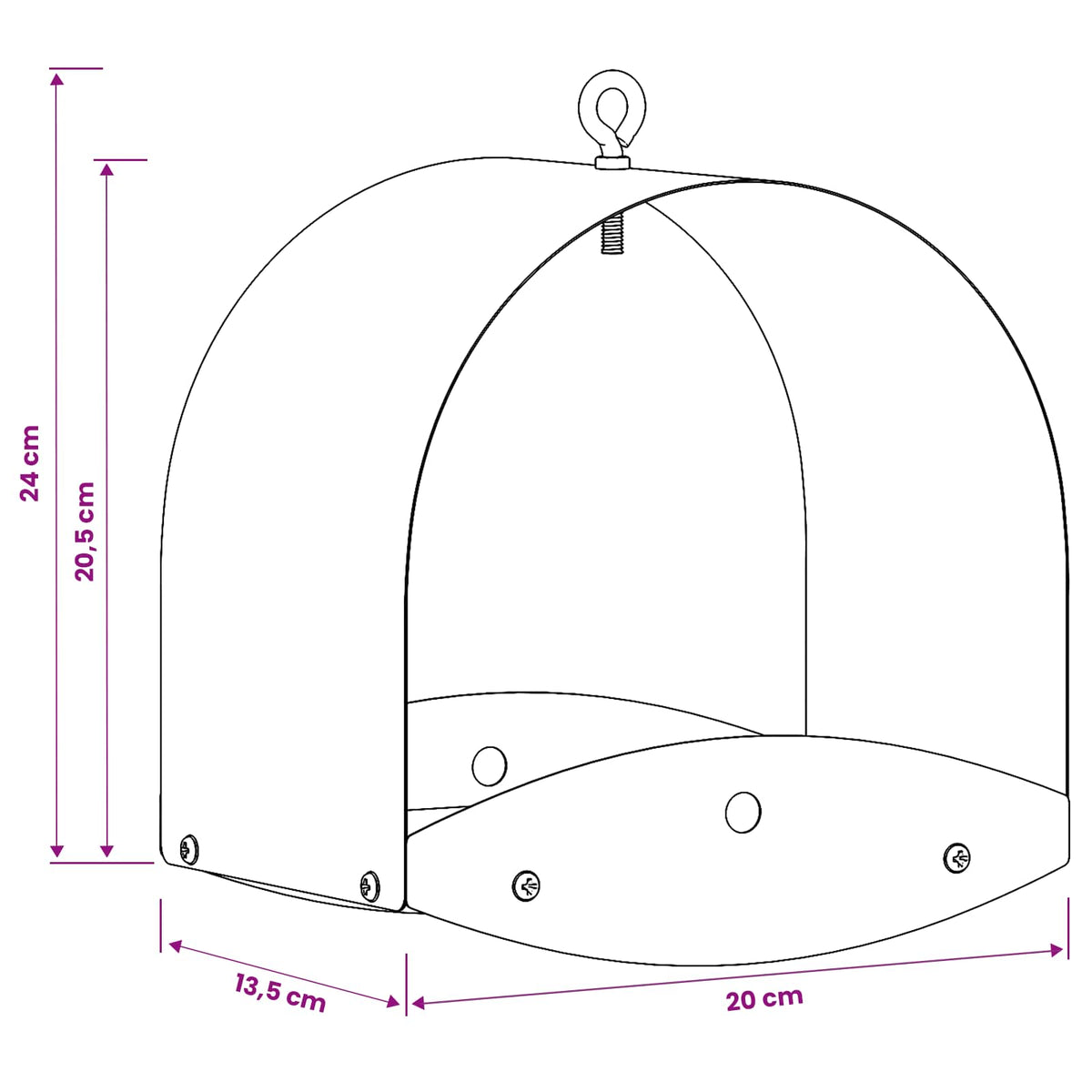 Hanging Bird Feeder Steel White