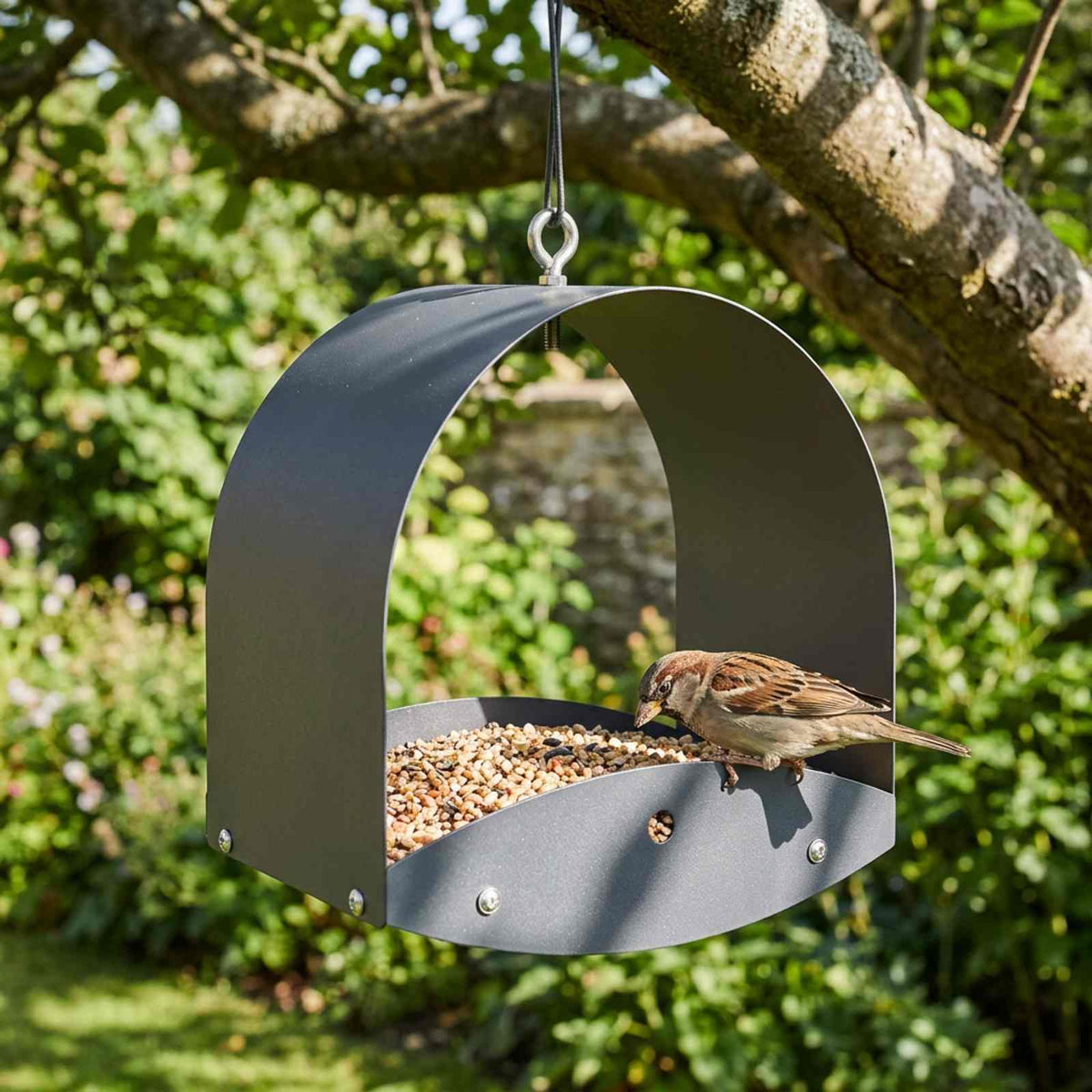 Hanging Bird Feeder Steel Anthracite