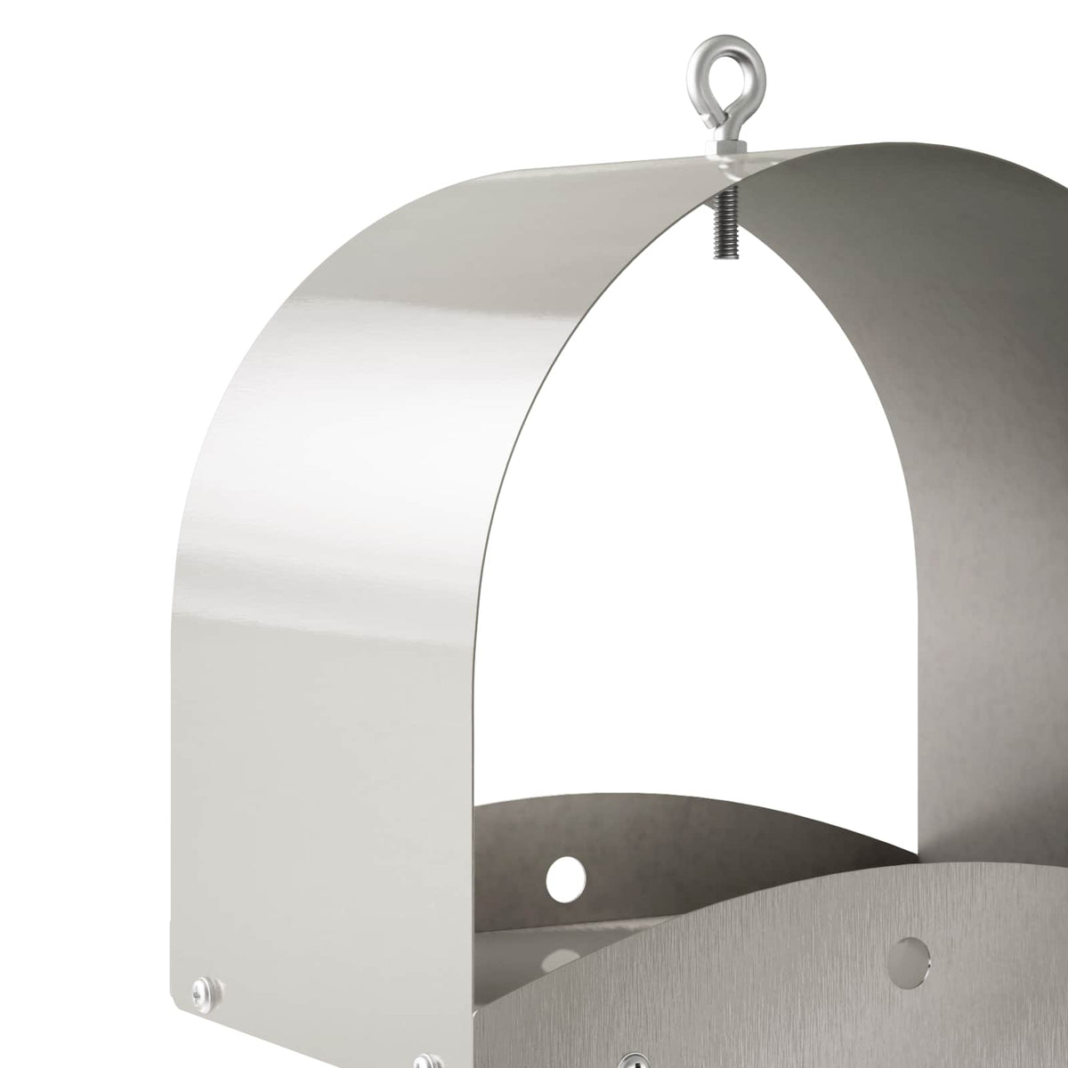 Hanging Bird Feeder Stainless Steel Silver