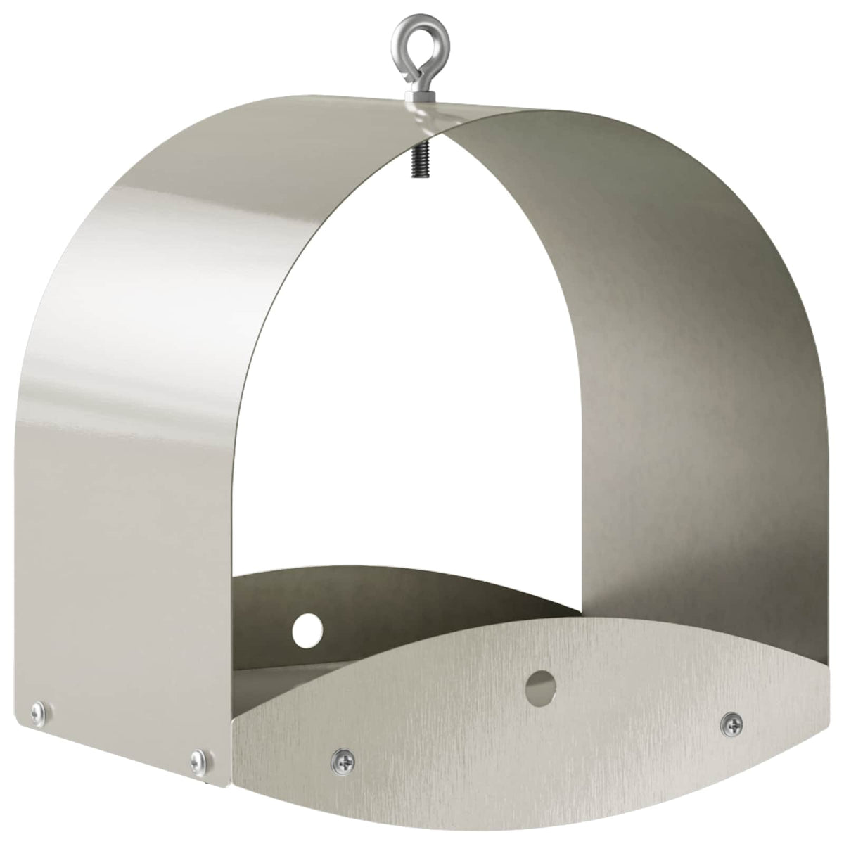 Hanging Bird Feeder Stainless Steel Silver