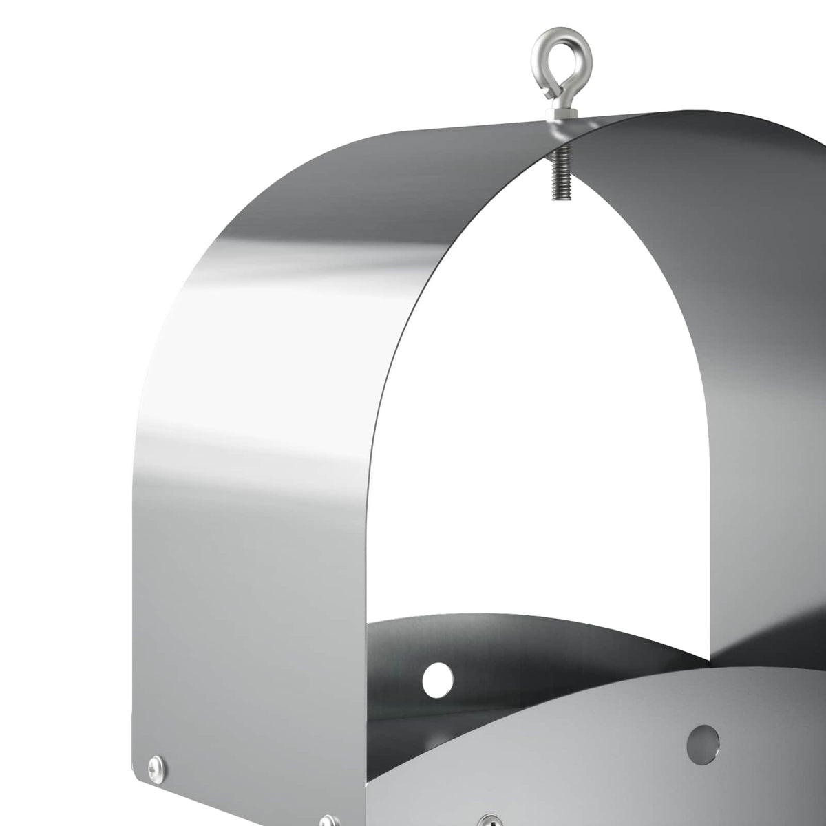 Hanging Bird Feeder Galvanised Steel Silver