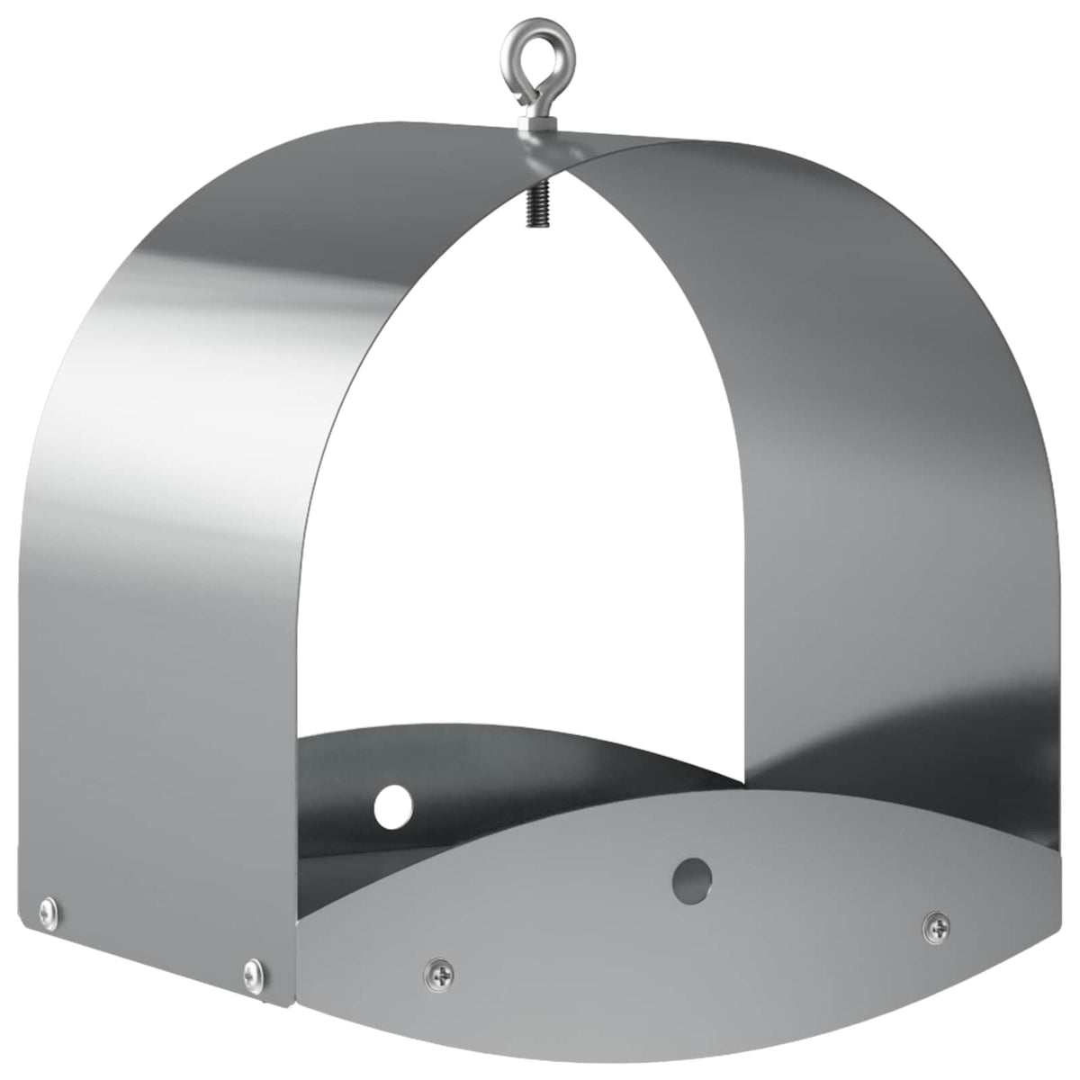Hanging Bird Feeder Galvanised Steel Silver
