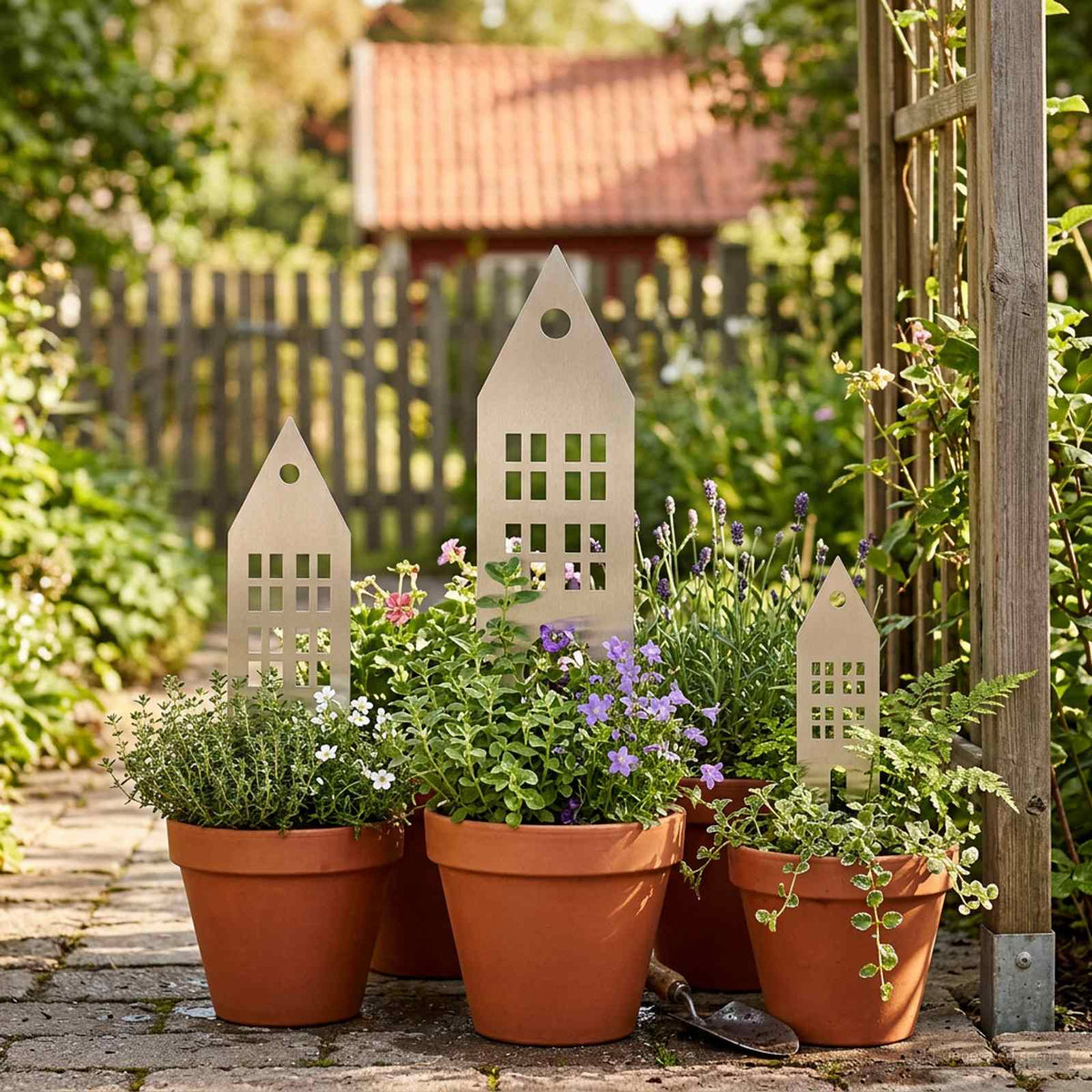 Garden Stake 3 pcs 41 x 10 x 0.08 cm Silver Stainless Steel