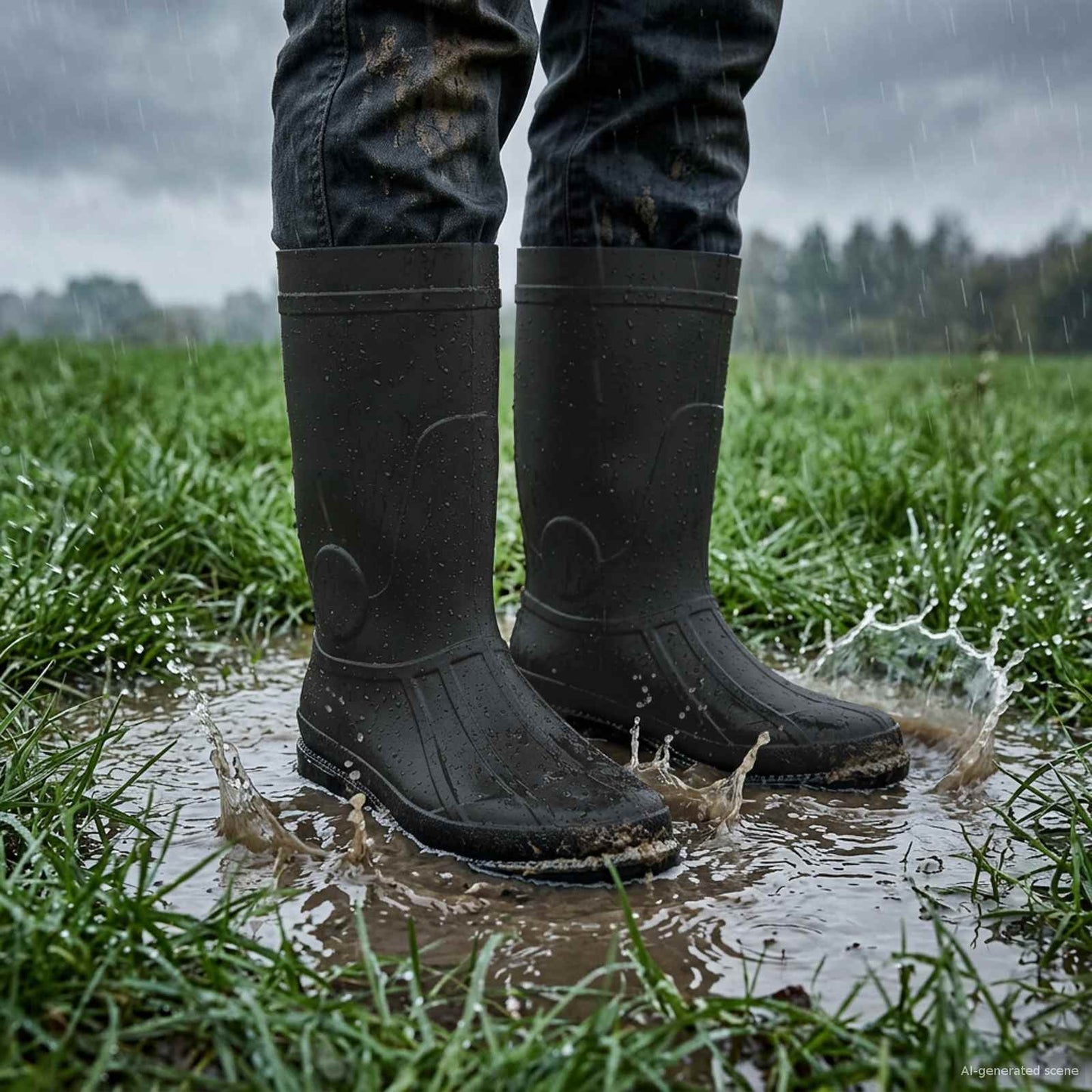 Rain Boots PVC Size 43 Black