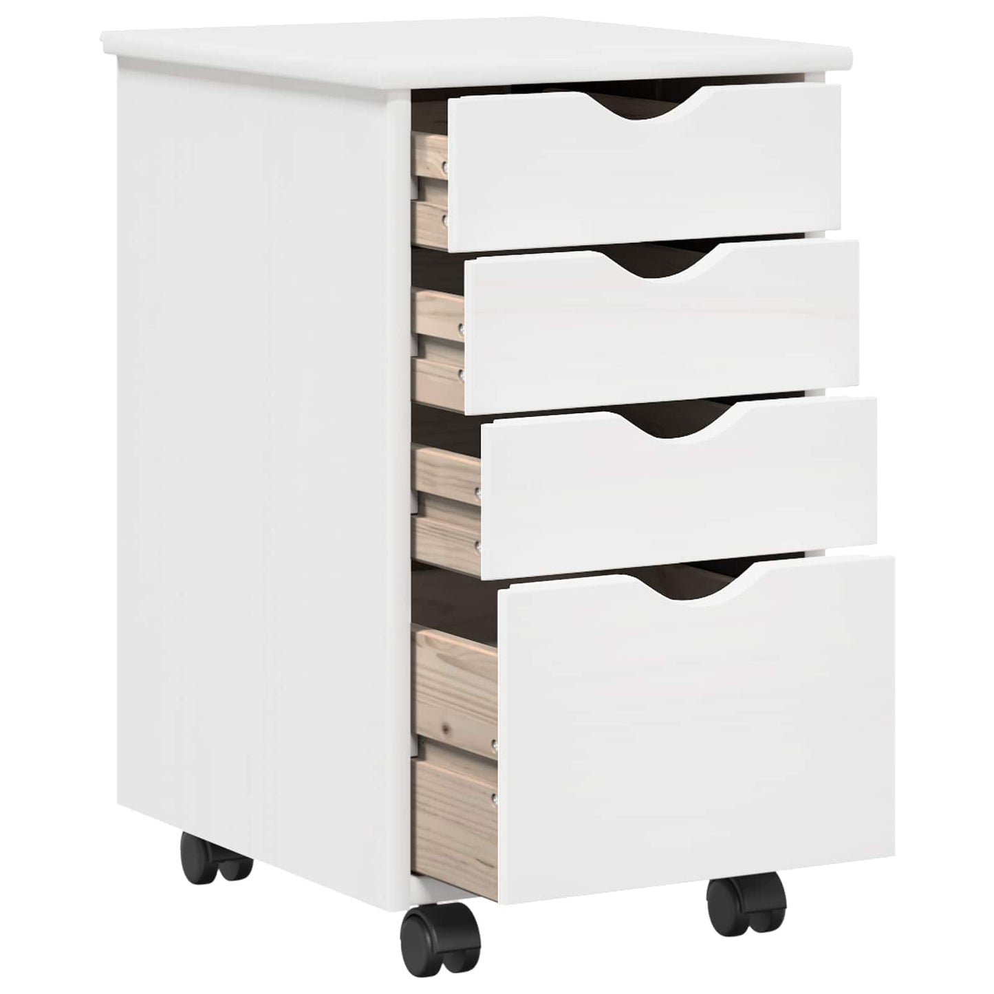 Desk Cabinet Set 2 pcs White Solid Pine Wood