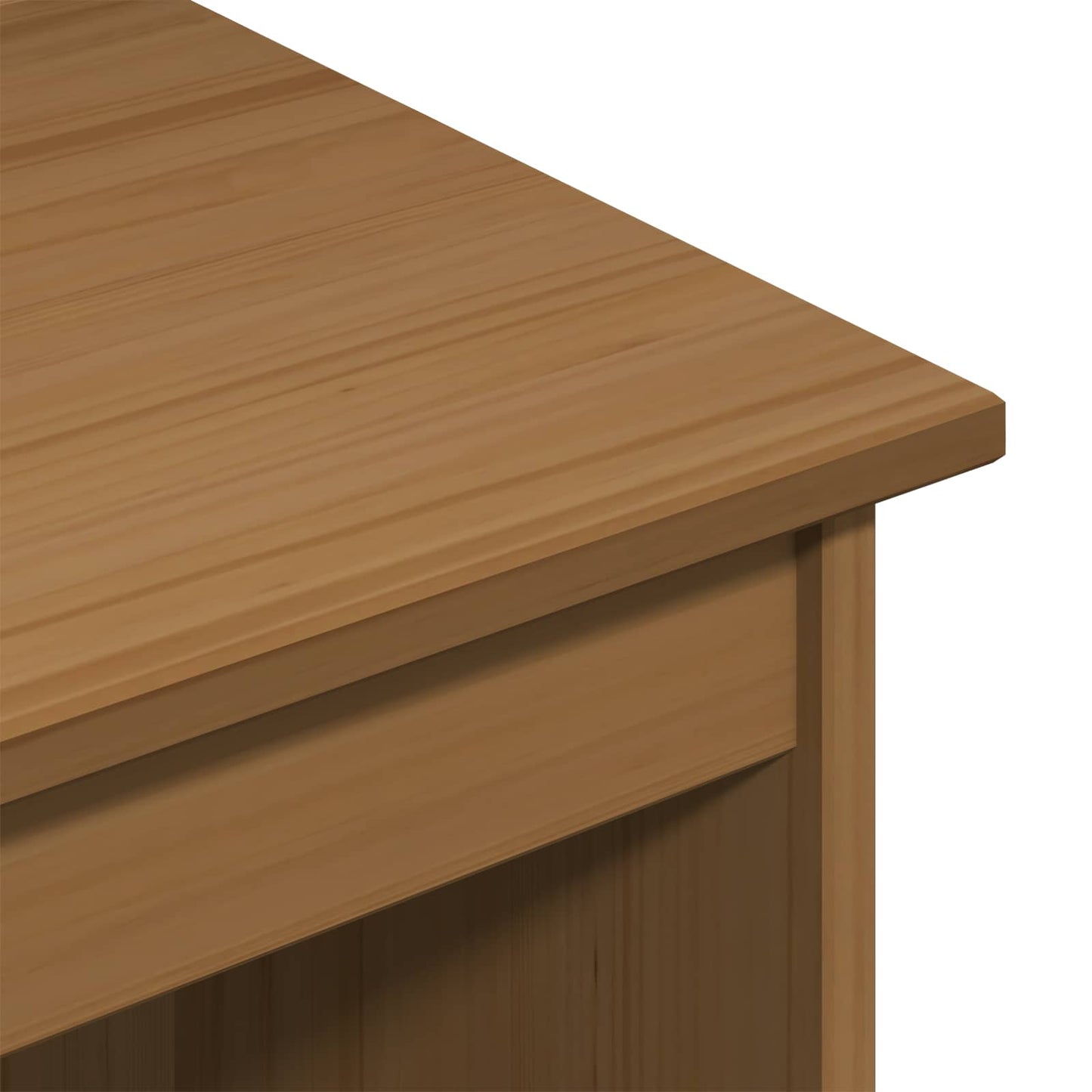 Desk Cabinet Set 2 pcs Honey Brown Solid Pine Wood