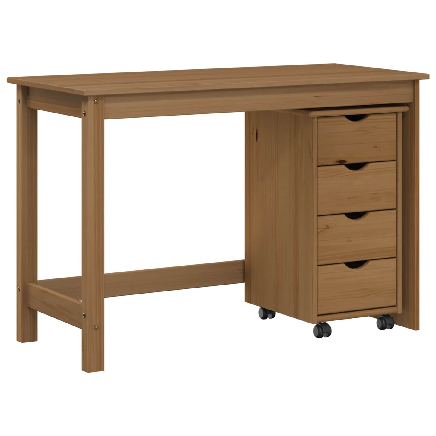 Desk Cabinet Set 2 pcs Honey Brown Solid Pine Wood