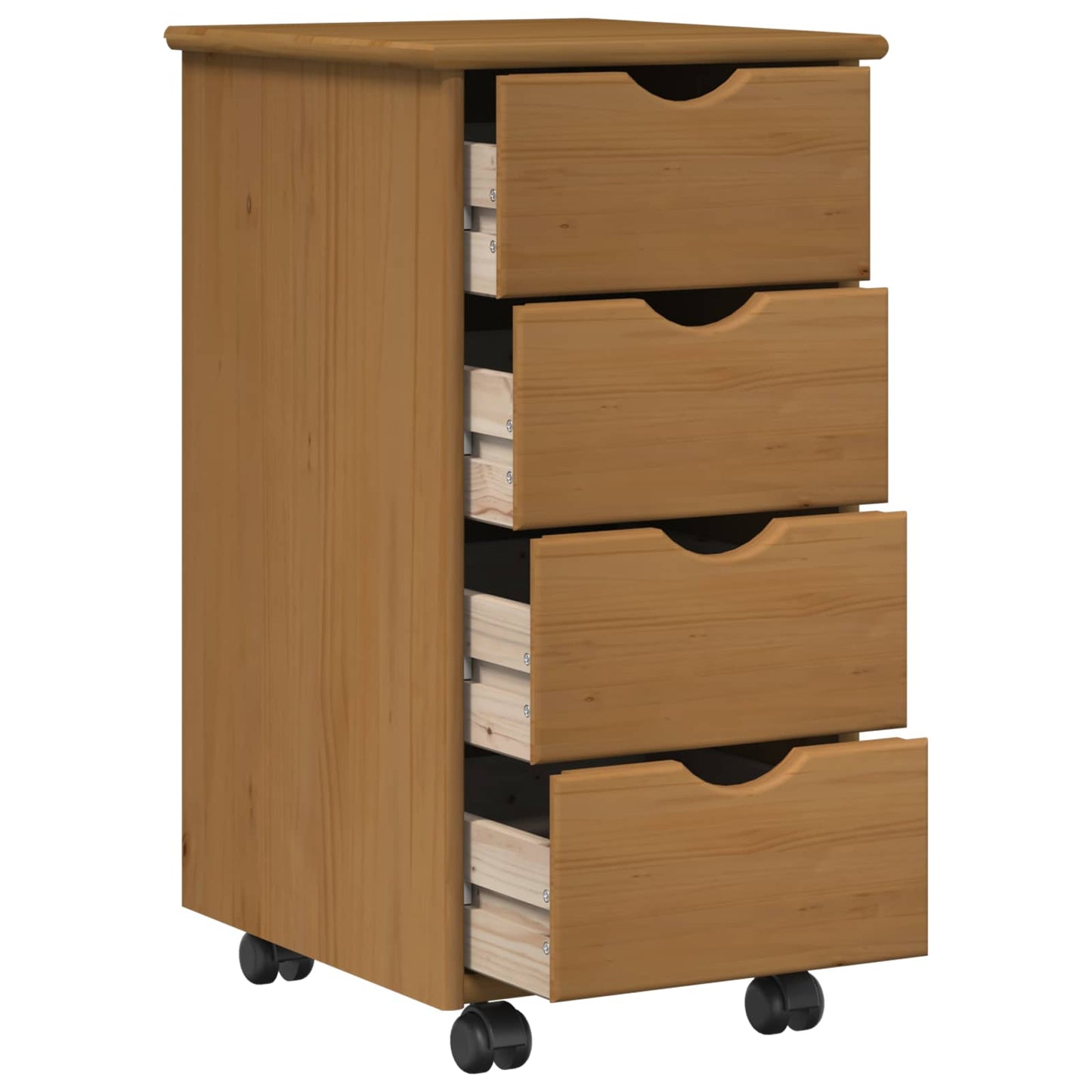 Desk Cabinet Set 2 pcs Honey Brown Solid Pine Wood