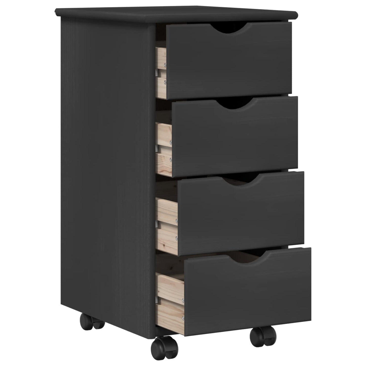 Desk Cabinet Set 2 pcs Grey Solid Pine Wood