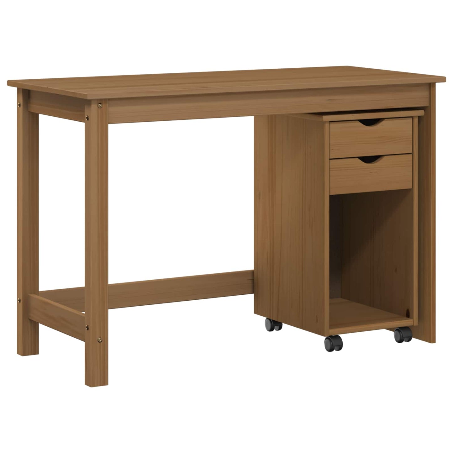Desk Cabinet Set 2 pcs Honey Brown Solid Pine Wood