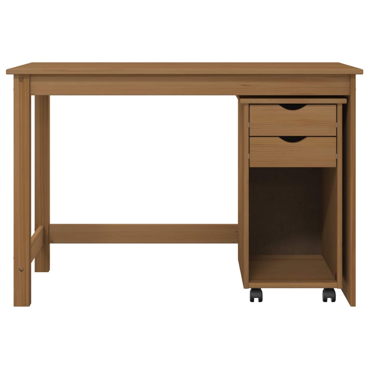 Desk Cabinet Set 2 pcs Honey Brown Solid Pine Wood