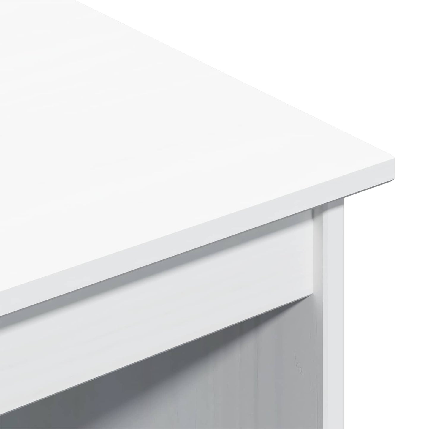 Desk Cabinet Set 2 pcs White Solid Pine Wood