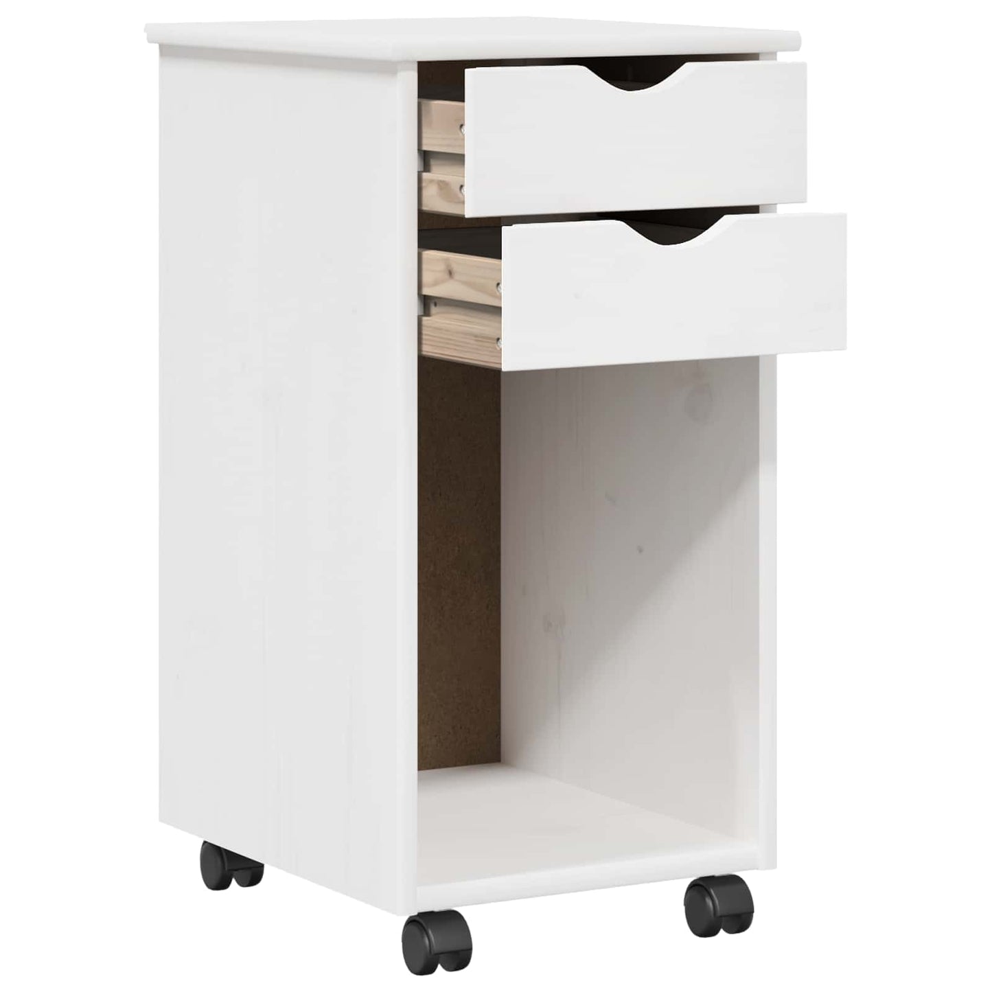 Desk Cabinet Set 2 pcs White Solid Pine Wood