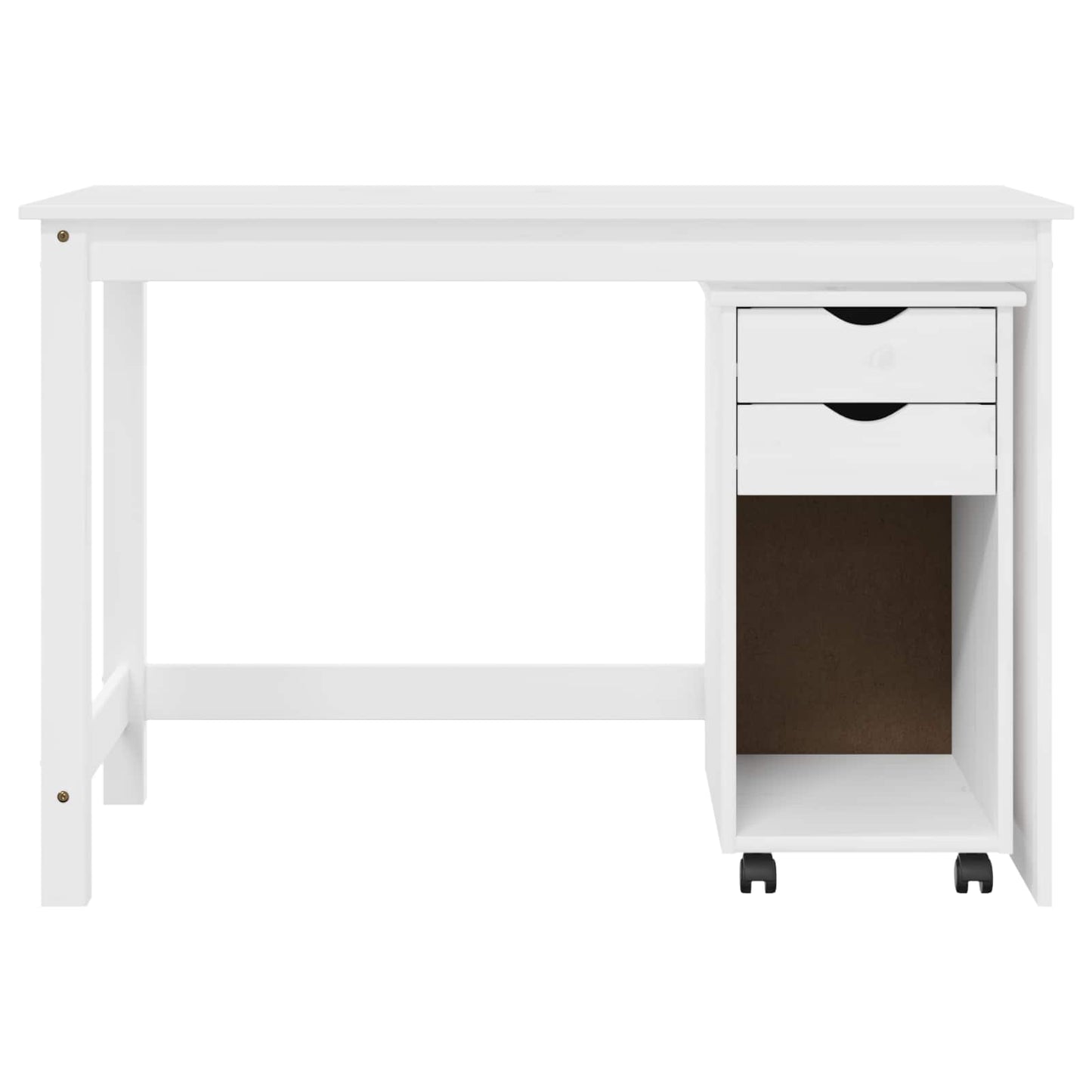 Desk Cabinet Set 2 pcs White Solid Pine Wood