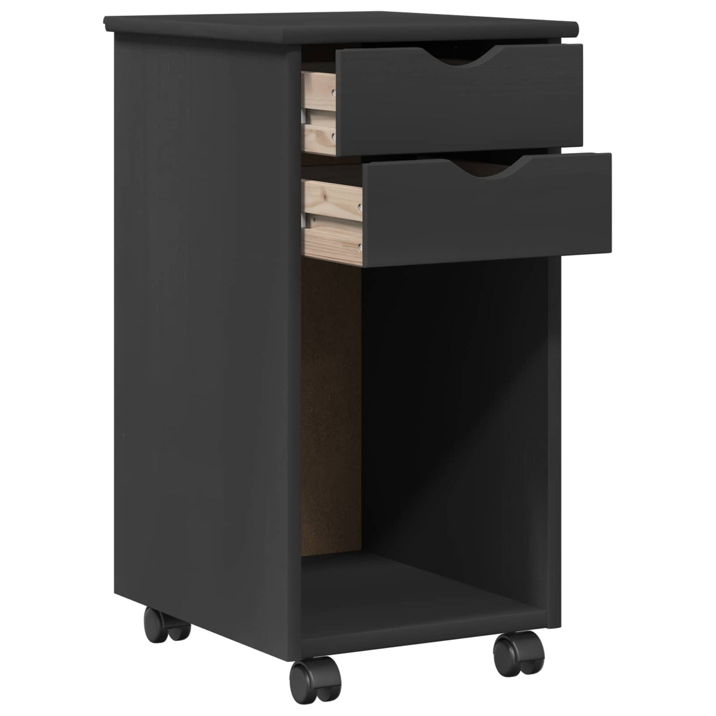 Desk Cabinet Set 2 pcs Grey Solid Pine Wood