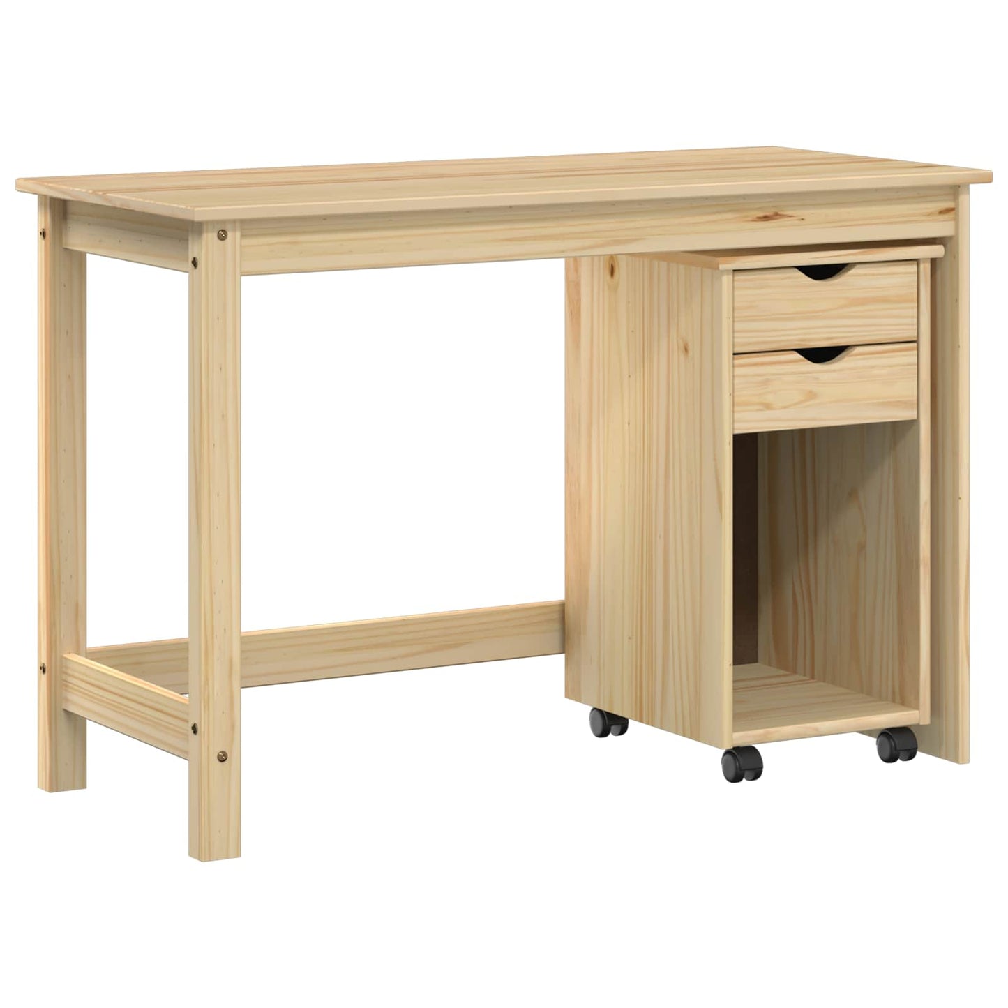 Desk Cabinet Set 2 pcs Brown Solid Pine Wood