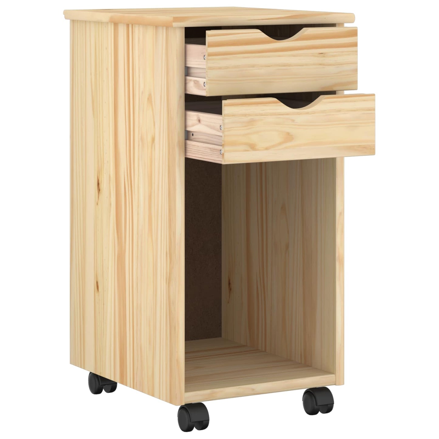 Desk Cabinet Set 2 pcs Brown Solid Pine Wood