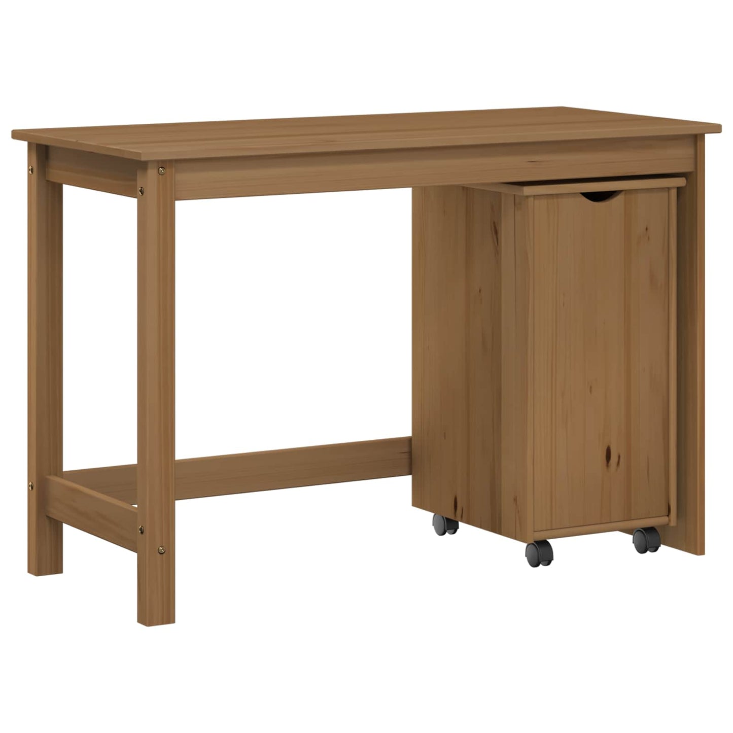 Desk Cabinet Set 2 pcs Honey Brown Solid Pine Wood