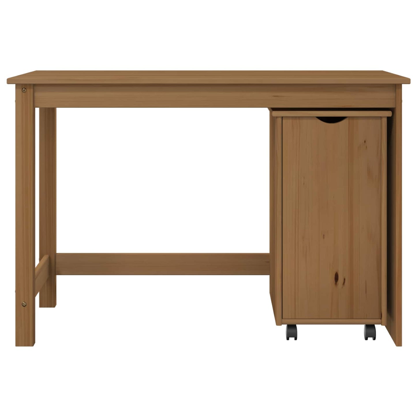 Desk Cabinet Set 2 pcs Honey Brown Solid Pine Wood