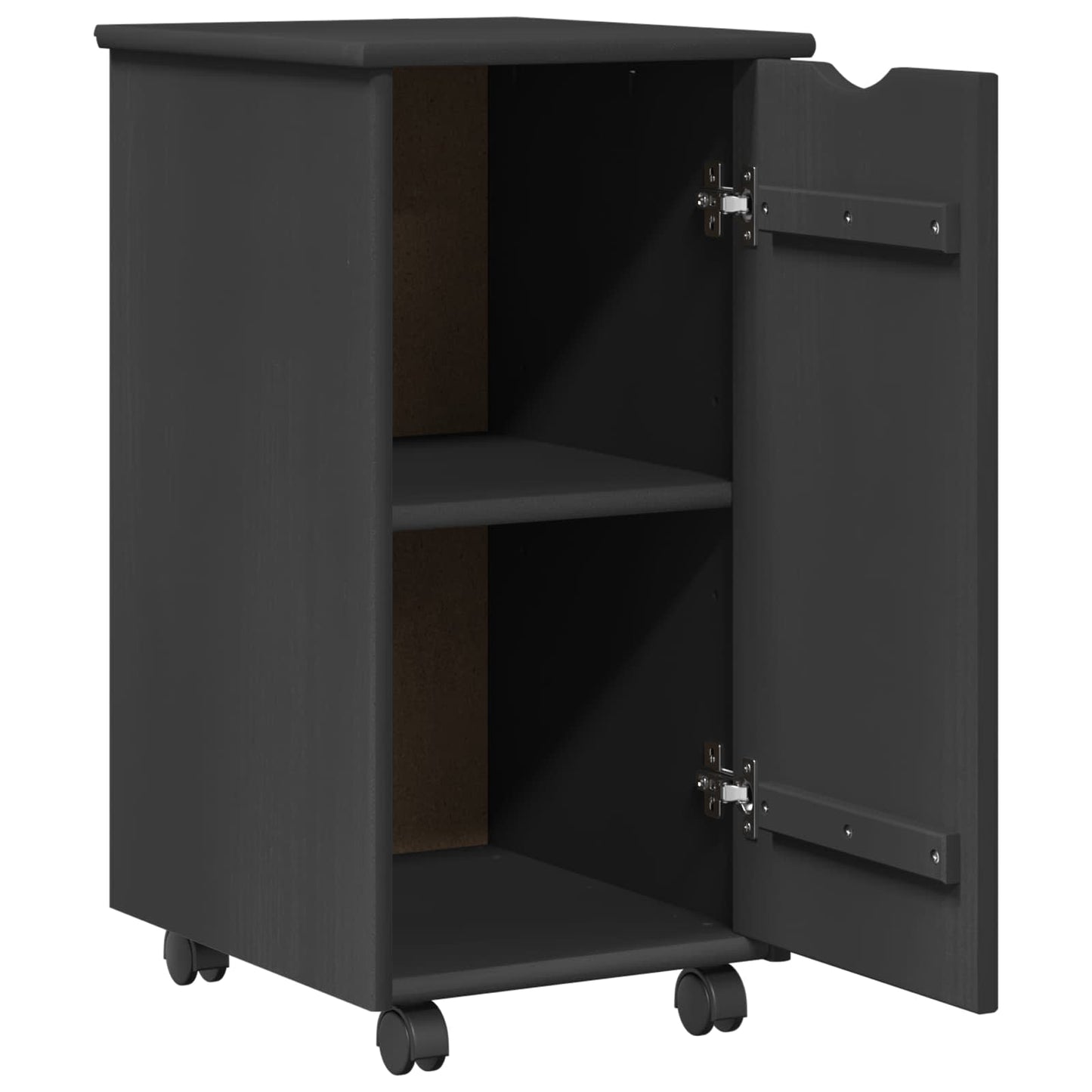 Desk Cabinet Set 2 pcs Grey Solid Pine Wood