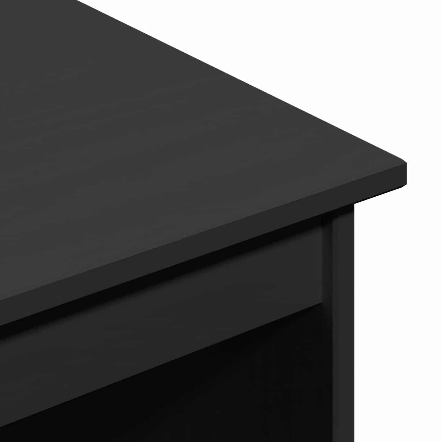 Desk Cabinet Set 2 pcs Black Solid Pine Wood