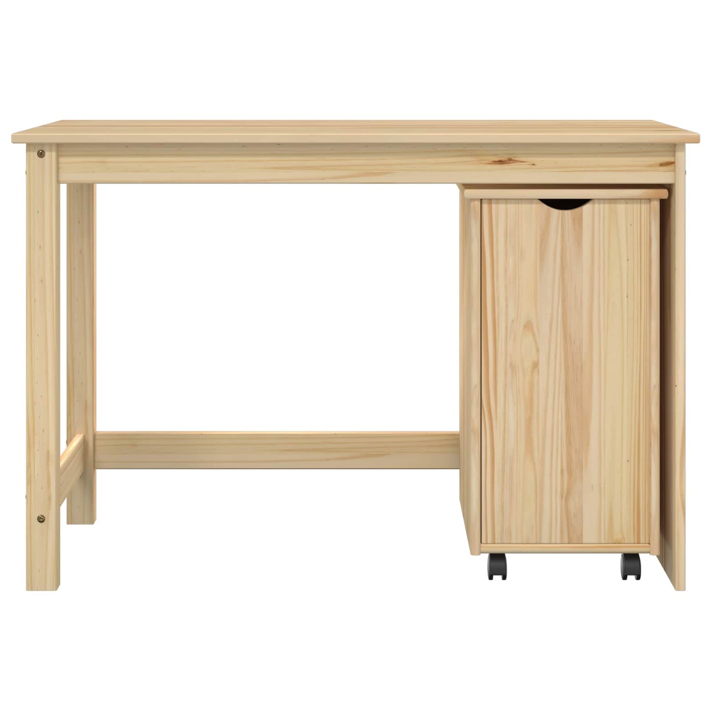 Desk Cabinet Set 2 pcs Brown Solid Pine Wood