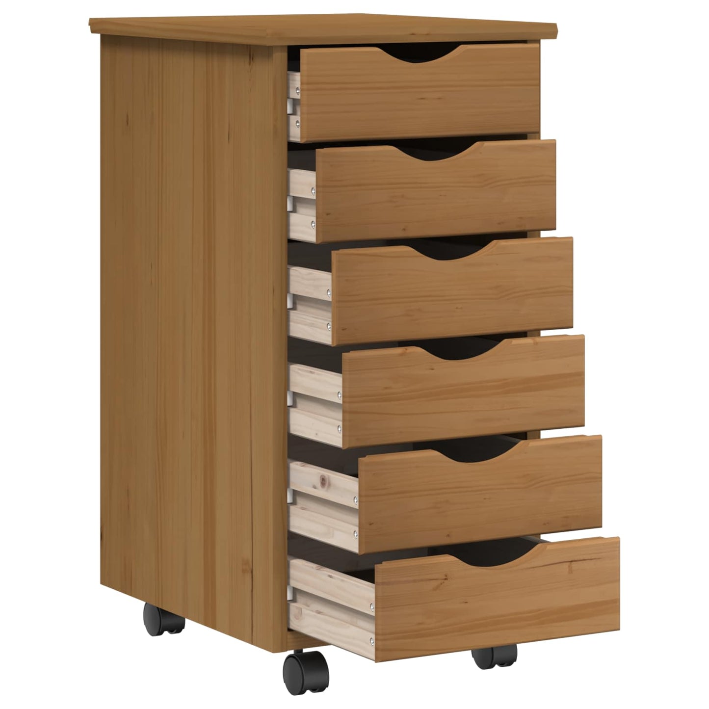 Desk and Rolling Cabinet Set MOSS 2 pcs Honey Brown