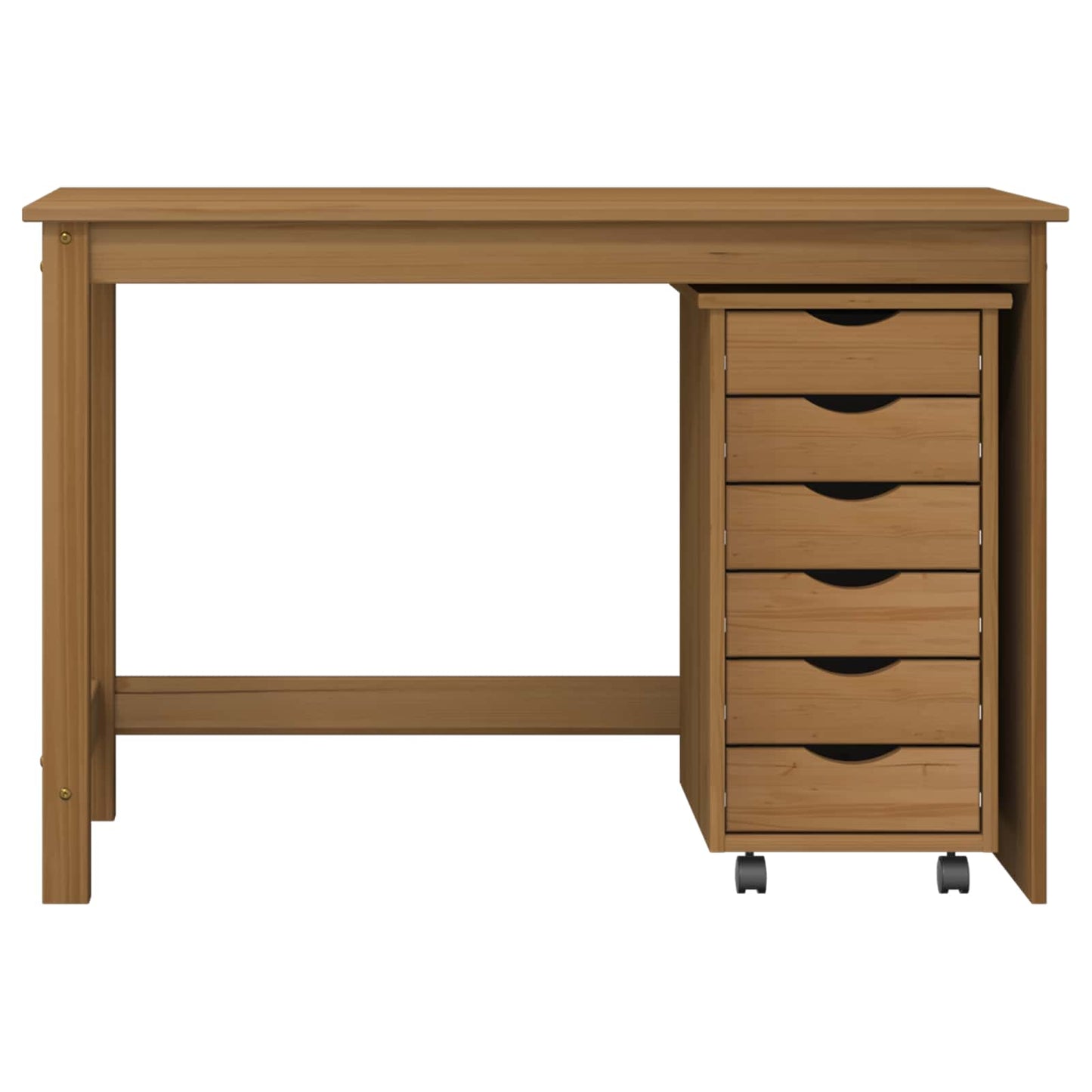 Desk and Rolling Cabinet Set MOSS 2 pcs Honey Brown