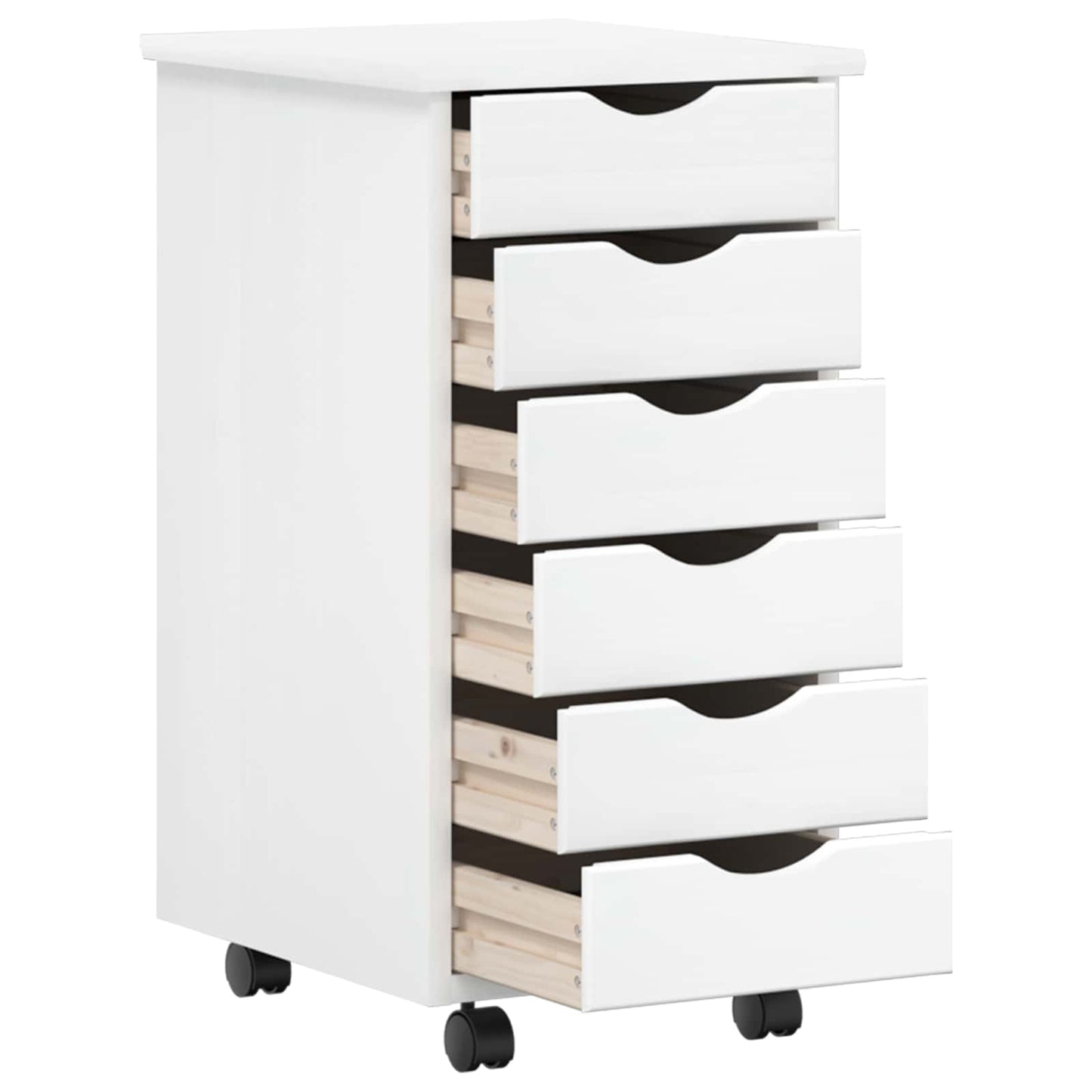 Desk and Rolling Cabinet Set MOSS 2 pcs White