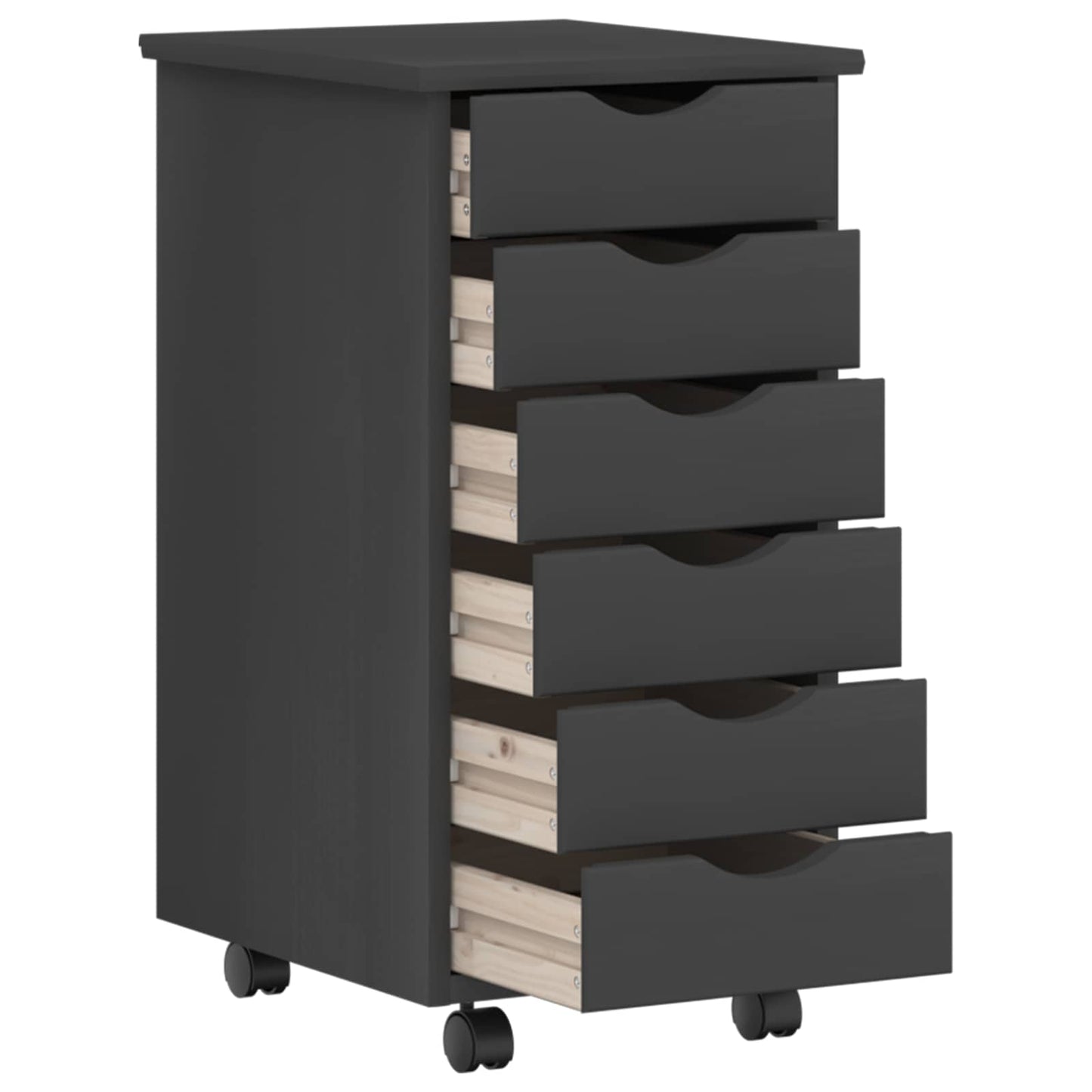 Desk and Rolling Cabinet Set MOSS 2 pcs Grey