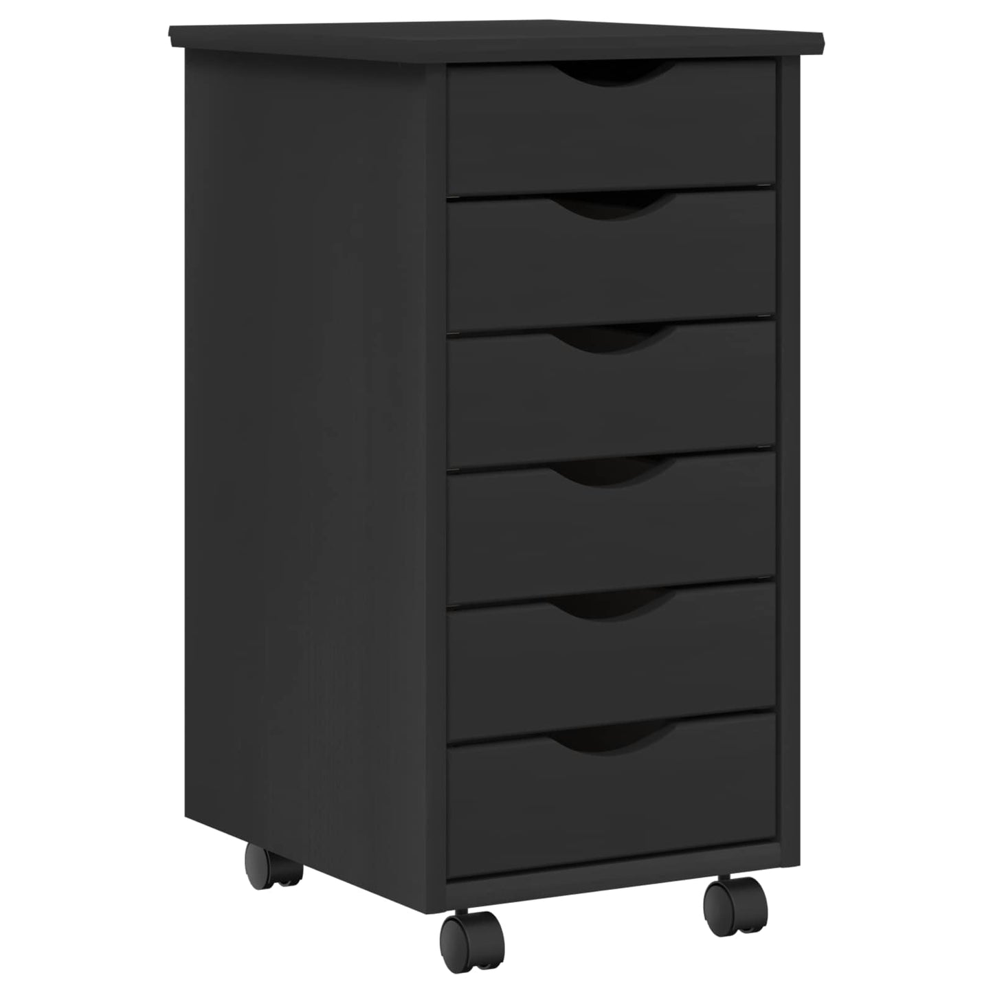 Desk and Rolling Cabinet Set MOSS 2 pcs Black