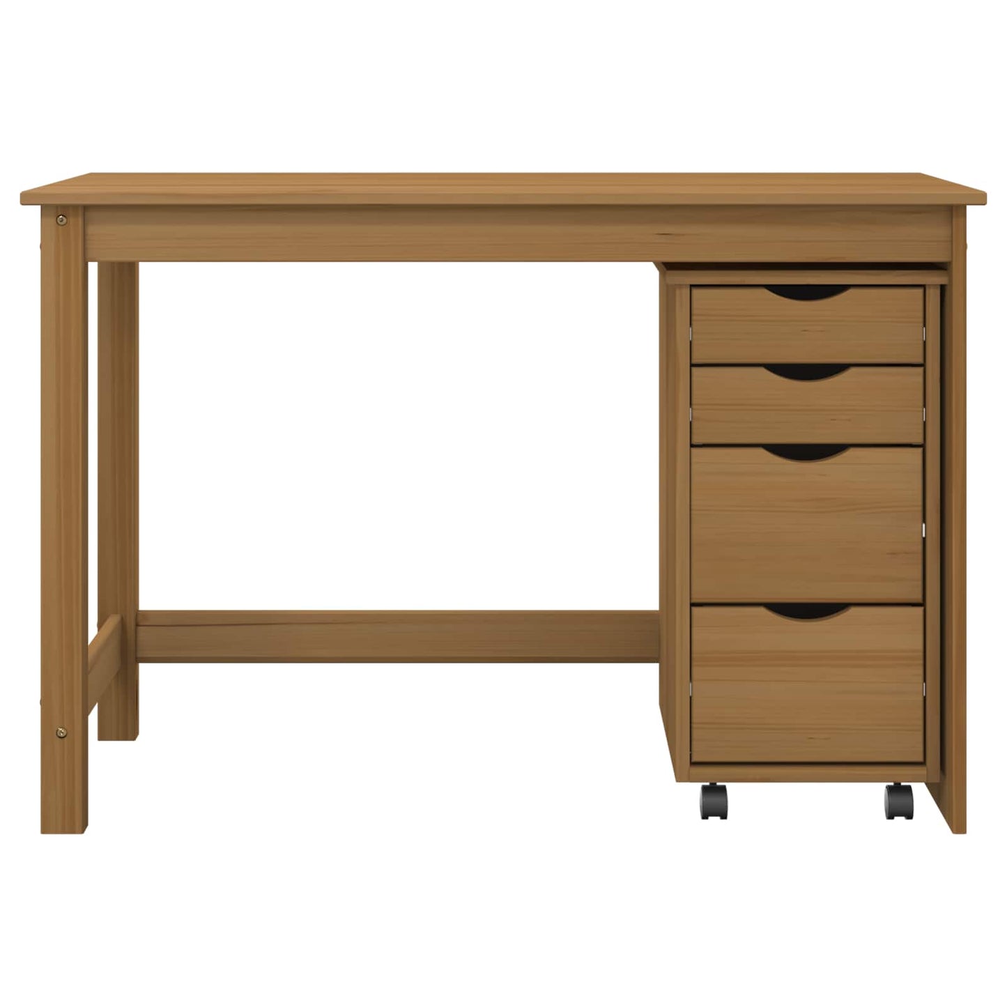 Desk and Rolling Cabinet Set MOSS 2 pcs Honey Brown