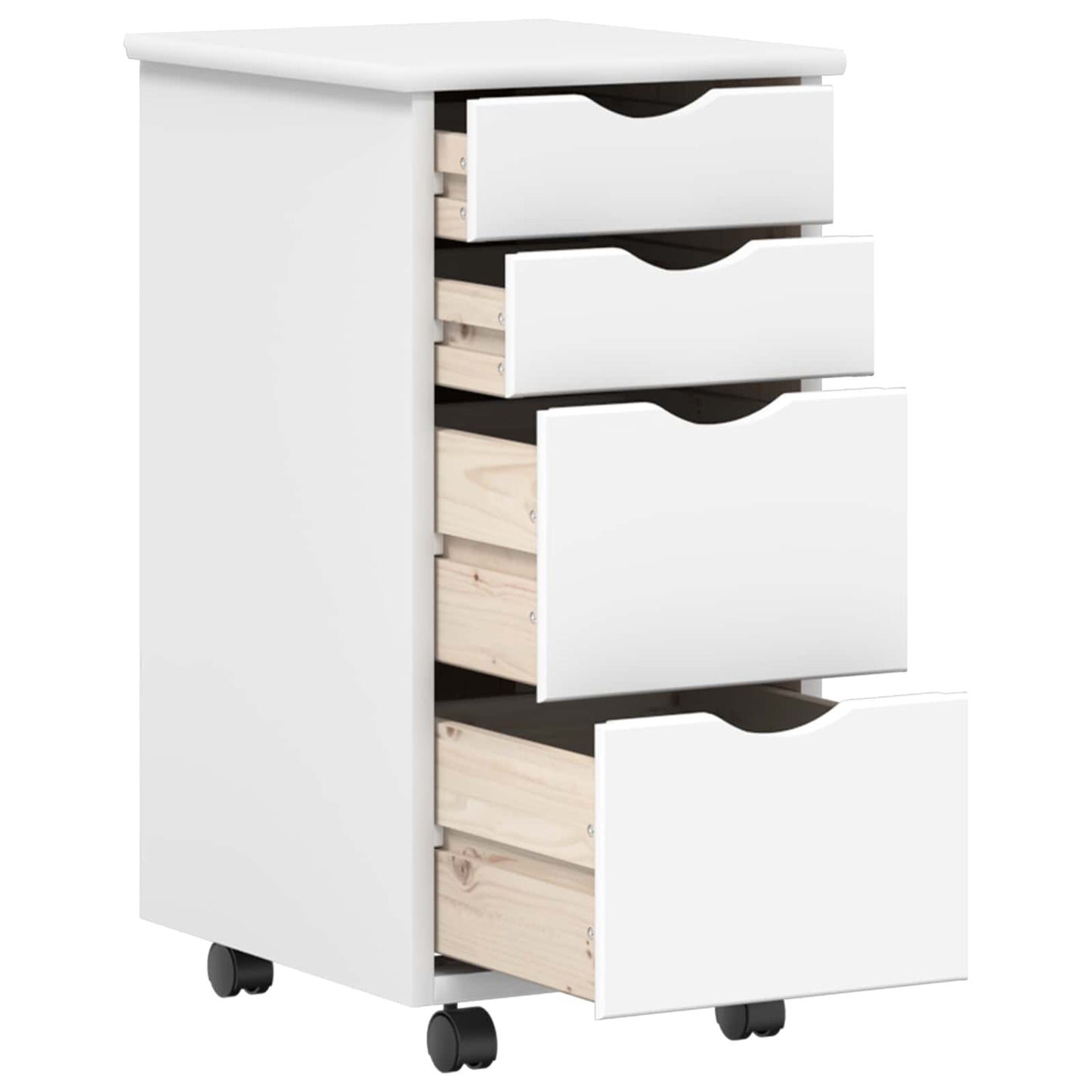 Desk and Rolling Cabinet Set MOSS 2 pcs White