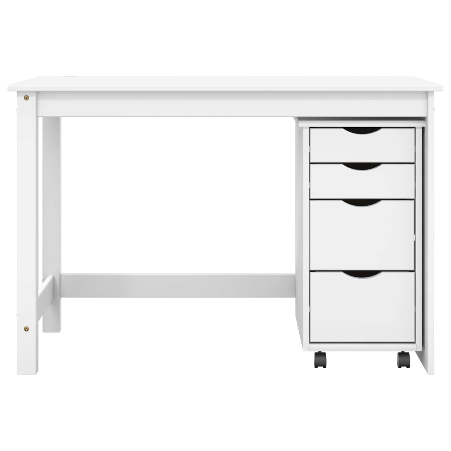 Desk and Rolling Cabinet Set MOSS 2 pcs White