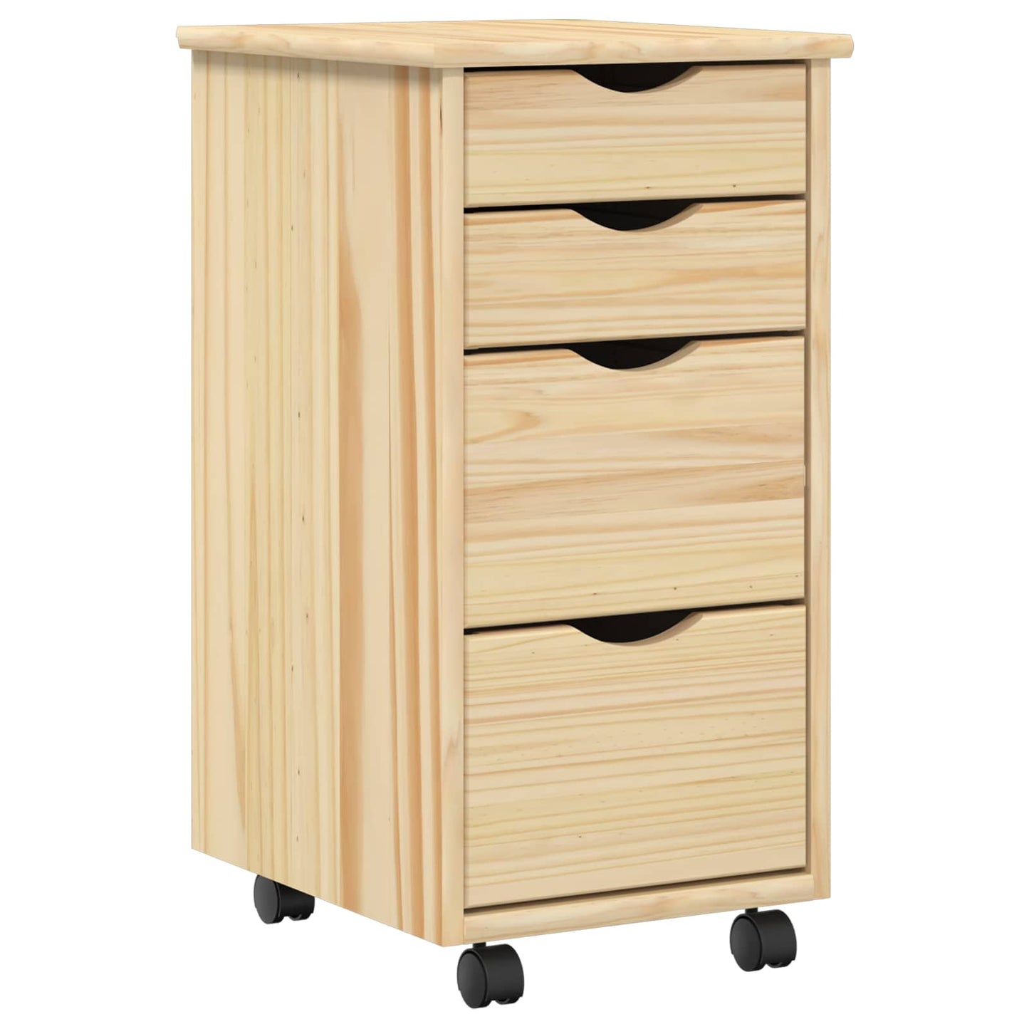 Desk and Rolling Cabinet Set MOSS 2 pcs Brown