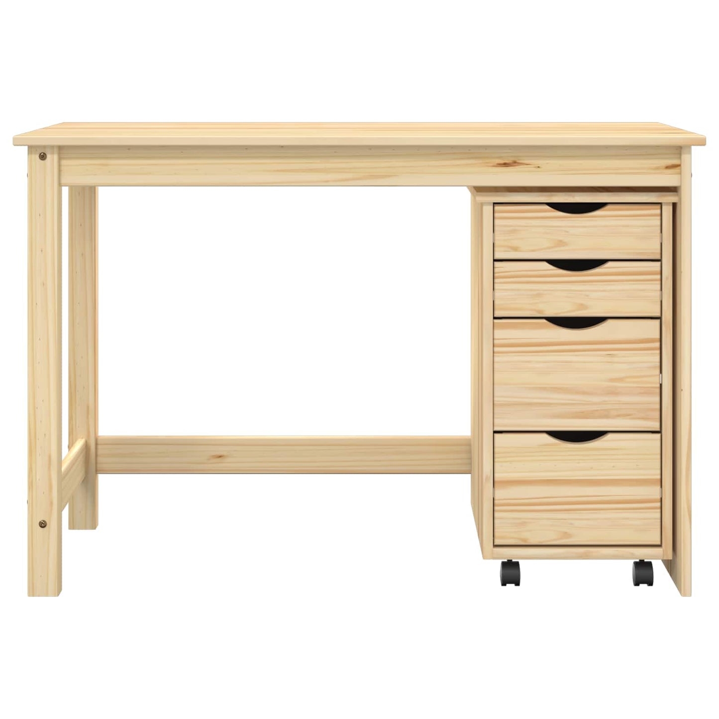 Desk and Rolling Cabinet Set MOSS 2 pcs Brown