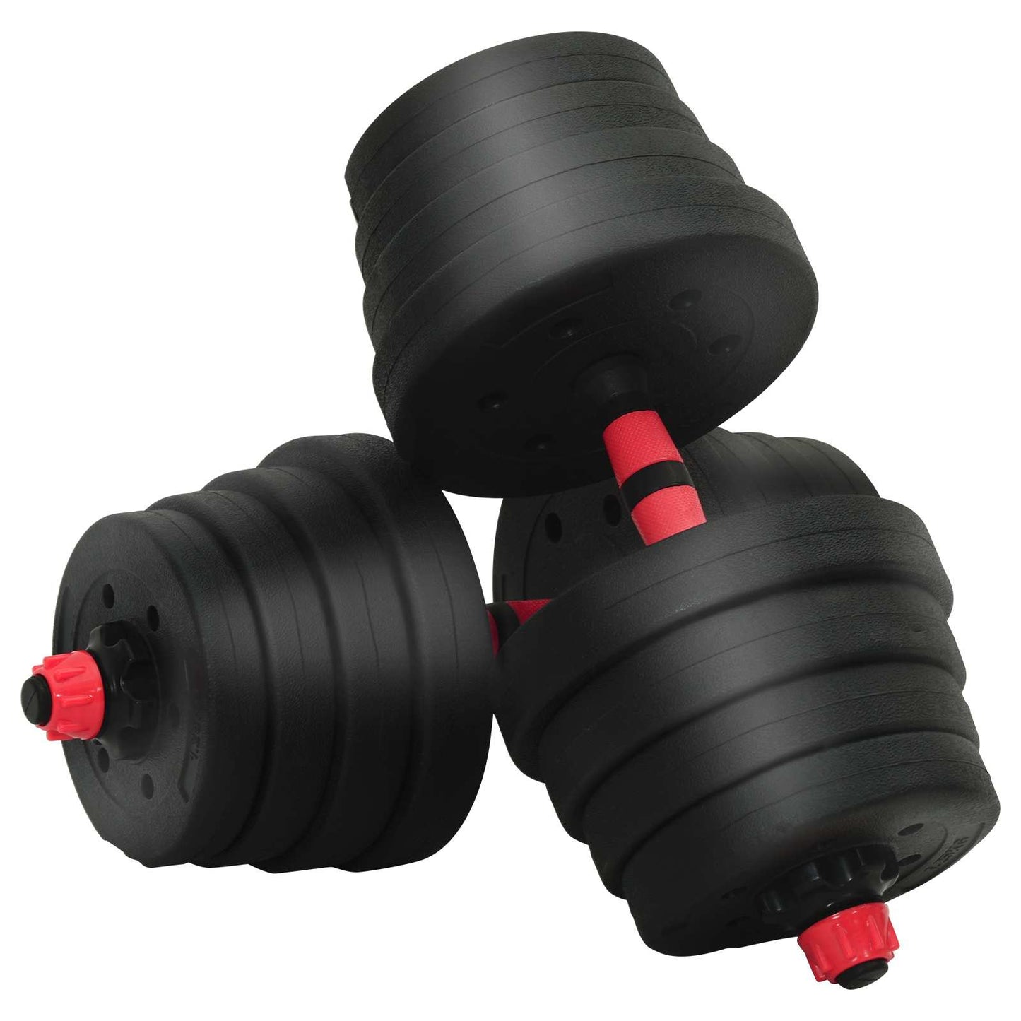 2-in-1 Dumbbell Set 40kg Black and Red Cement and Iron Sand
