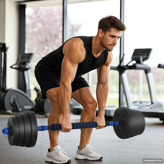 2-in-1 Dumbbell Set 40 kg Black and Blue Cement and Iron Sand