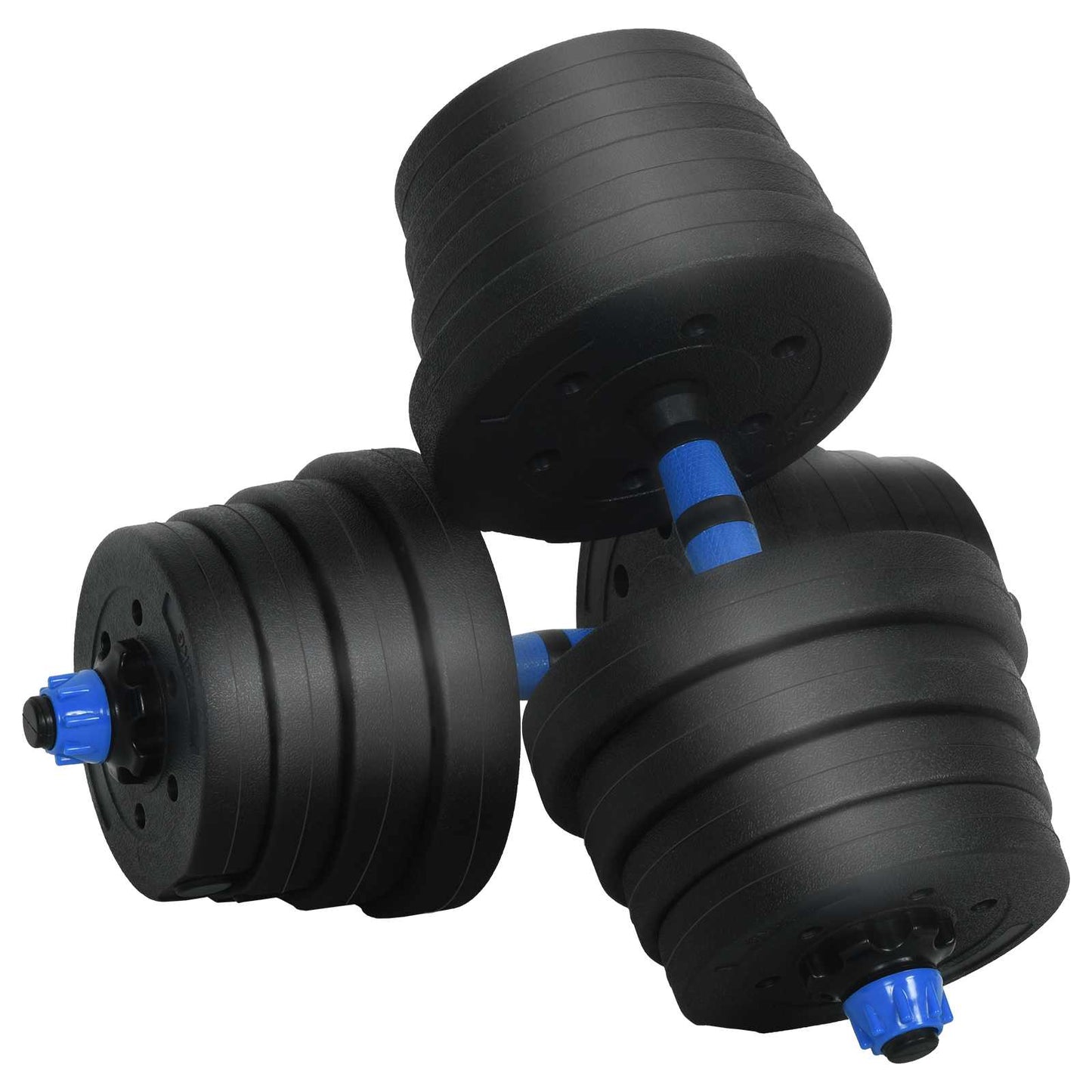 2-in-1 Dumbbell Set 40kg Black and Blue Cement and Iron Sand