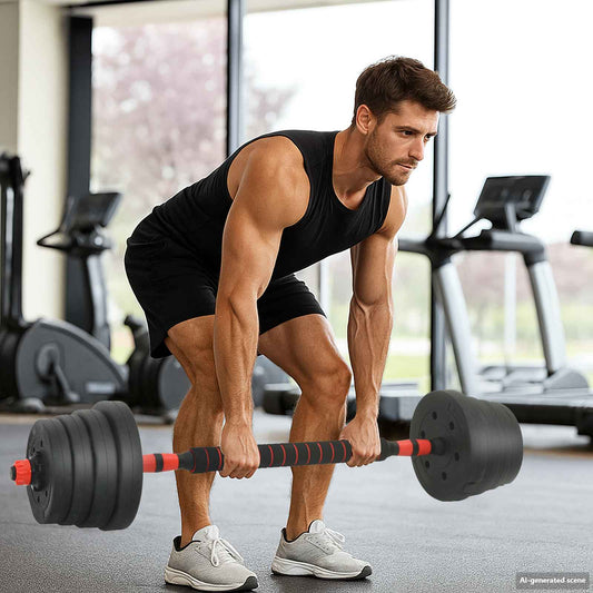 4-in-1 Dumbbell Set 40 kg Black and Red Cement and Iron Sand