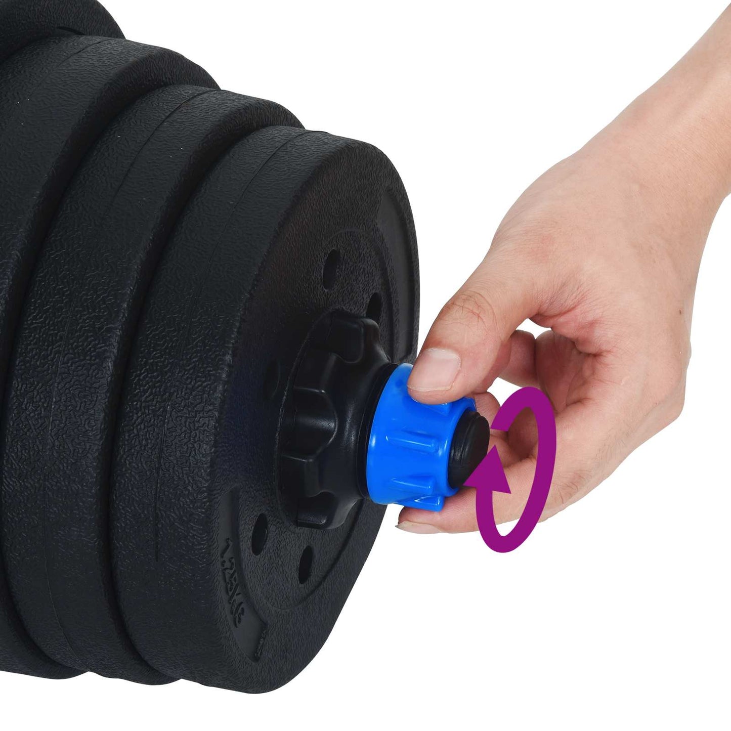4-in-1 Dumbbell Set 40kg Black and Blue Cement and Iron Sand