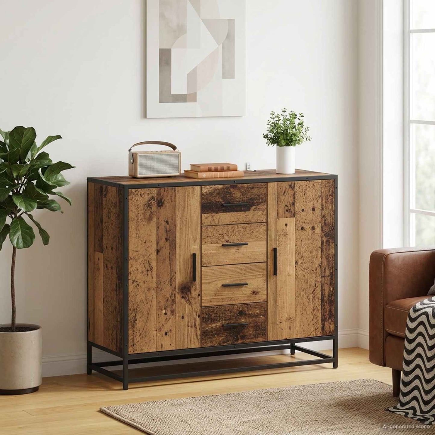 Sideboard Old Wood 92 x 35 x 76 cm Engineered Wood