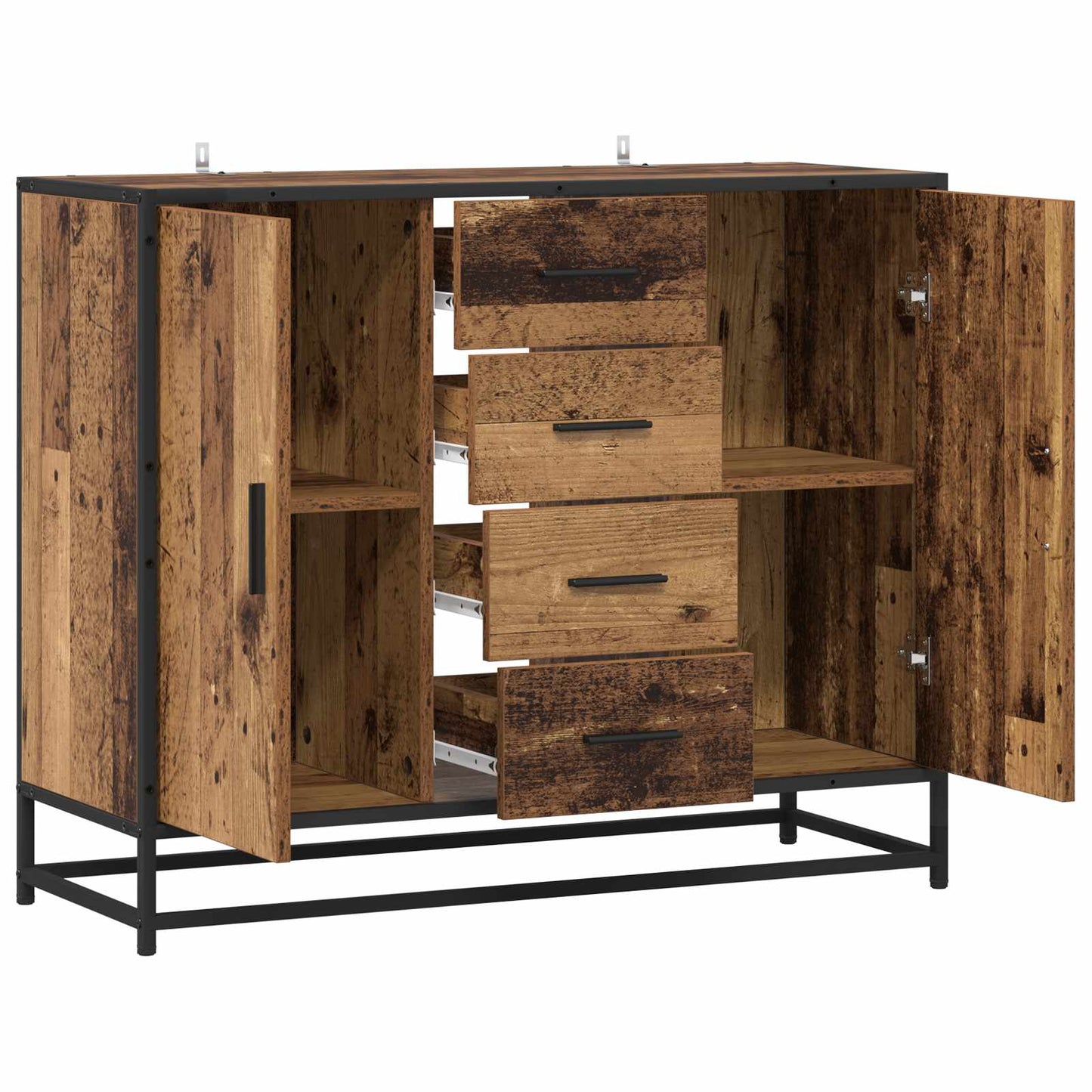 Sideboard Oak Wood 92 x 35 x 76 cm Engineered Wood