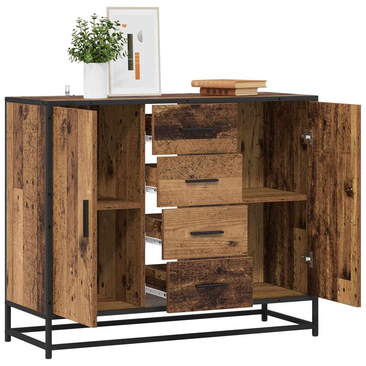 Sideboard Old Wood 92 x 35 x 76 cm Engineered Wood