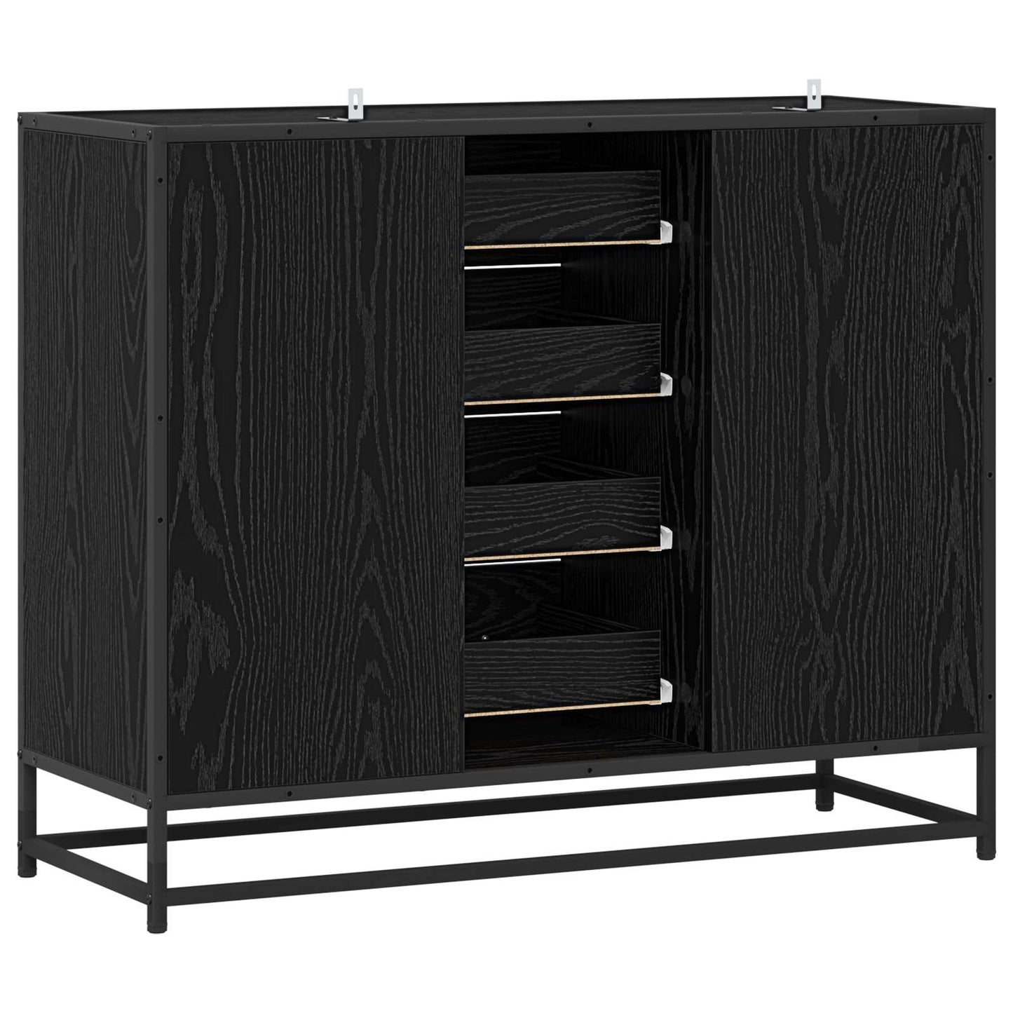 Sideboard Black Oak 92 x 35 x 76 cm Engineered Wood