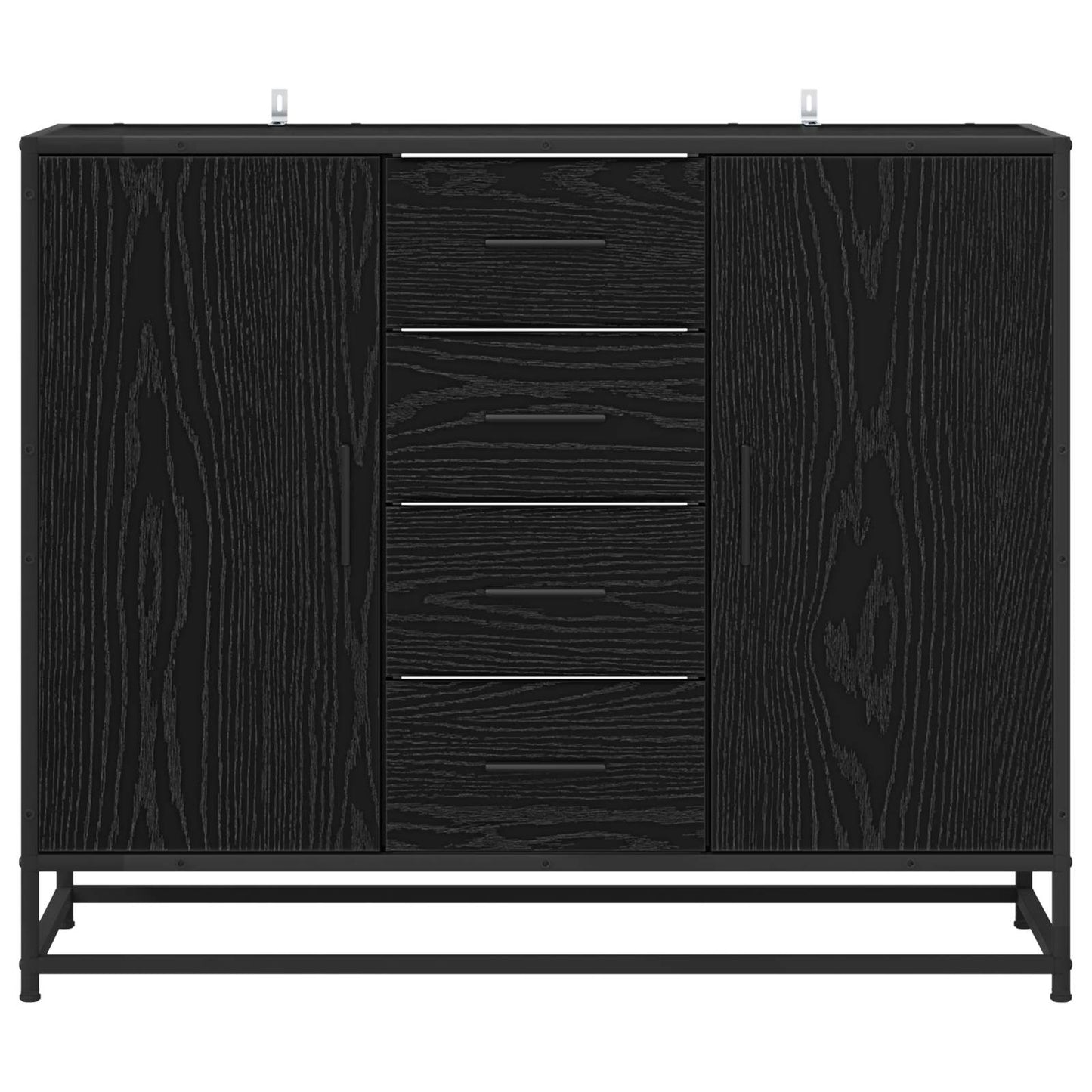 Sideboard Black Oak 92 x 35 x 76 cm Engineered Wood
