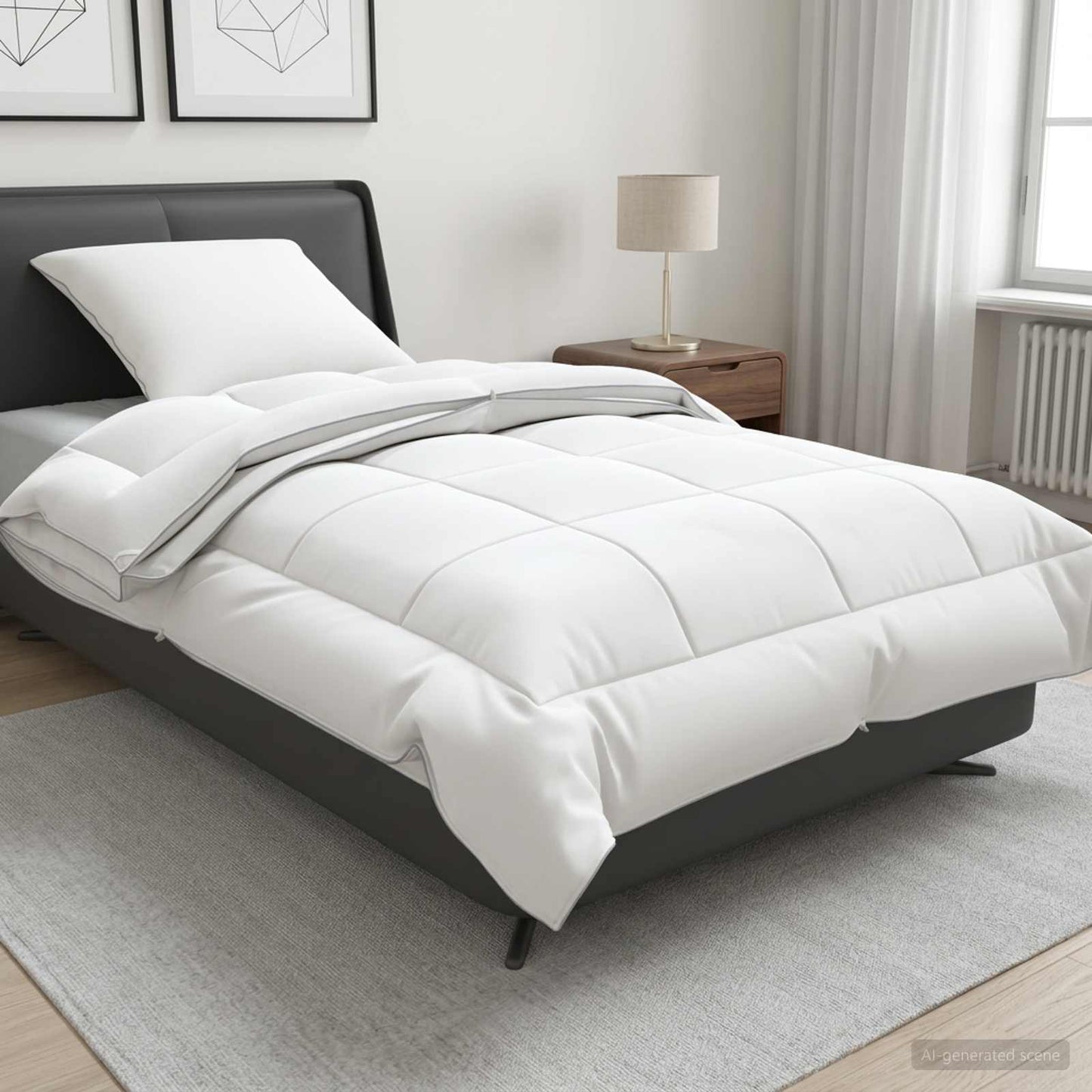 Duvet and Pillow Set 2 pcs 155x200 cm 4 Seasons 140+220 GSM