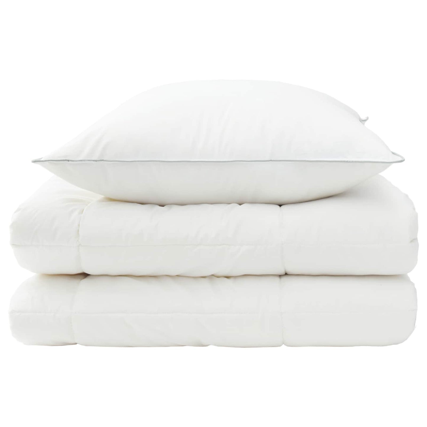 Duvet and Pillow Set 2 pcs 155x200 cm Winter 450 GSM Wool White